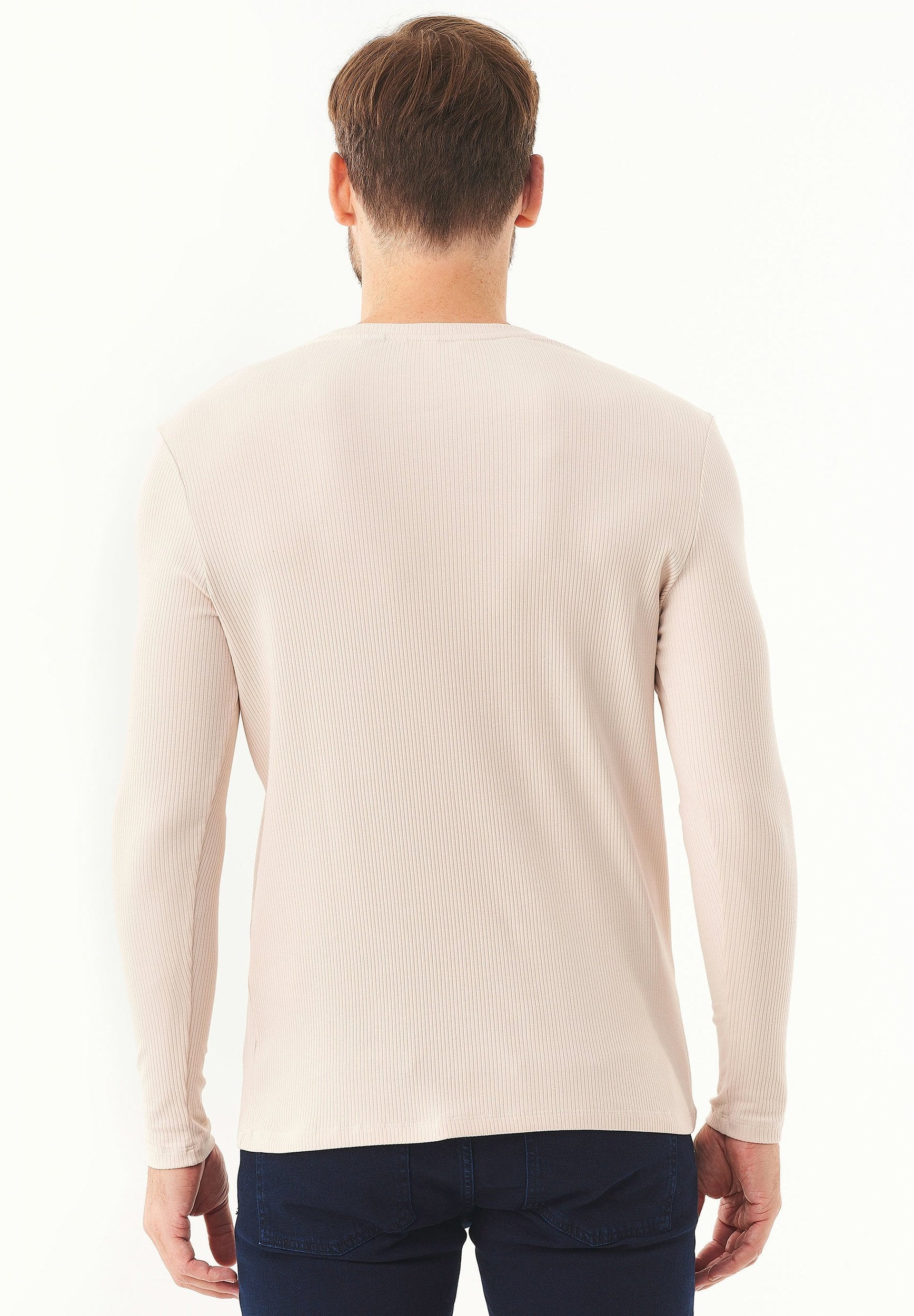 Geripptes Langarmshirt aus Bio-Baumwolle