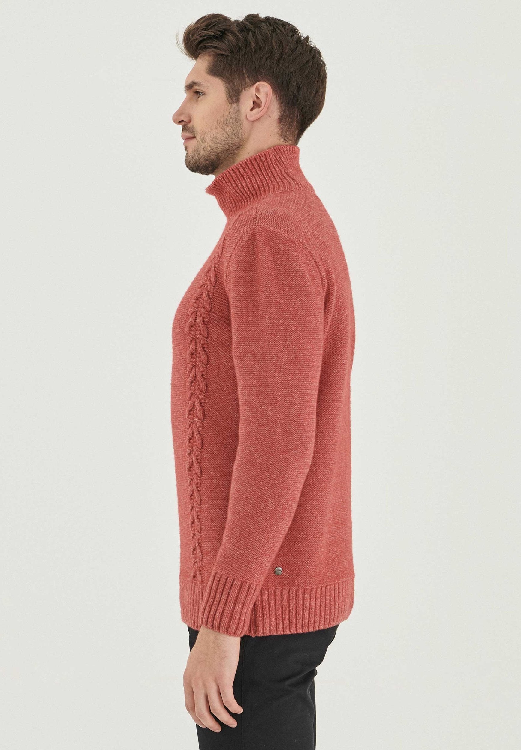 Rollkragenpullover aus Bio-Merinowolle und Bio-Baumwolle