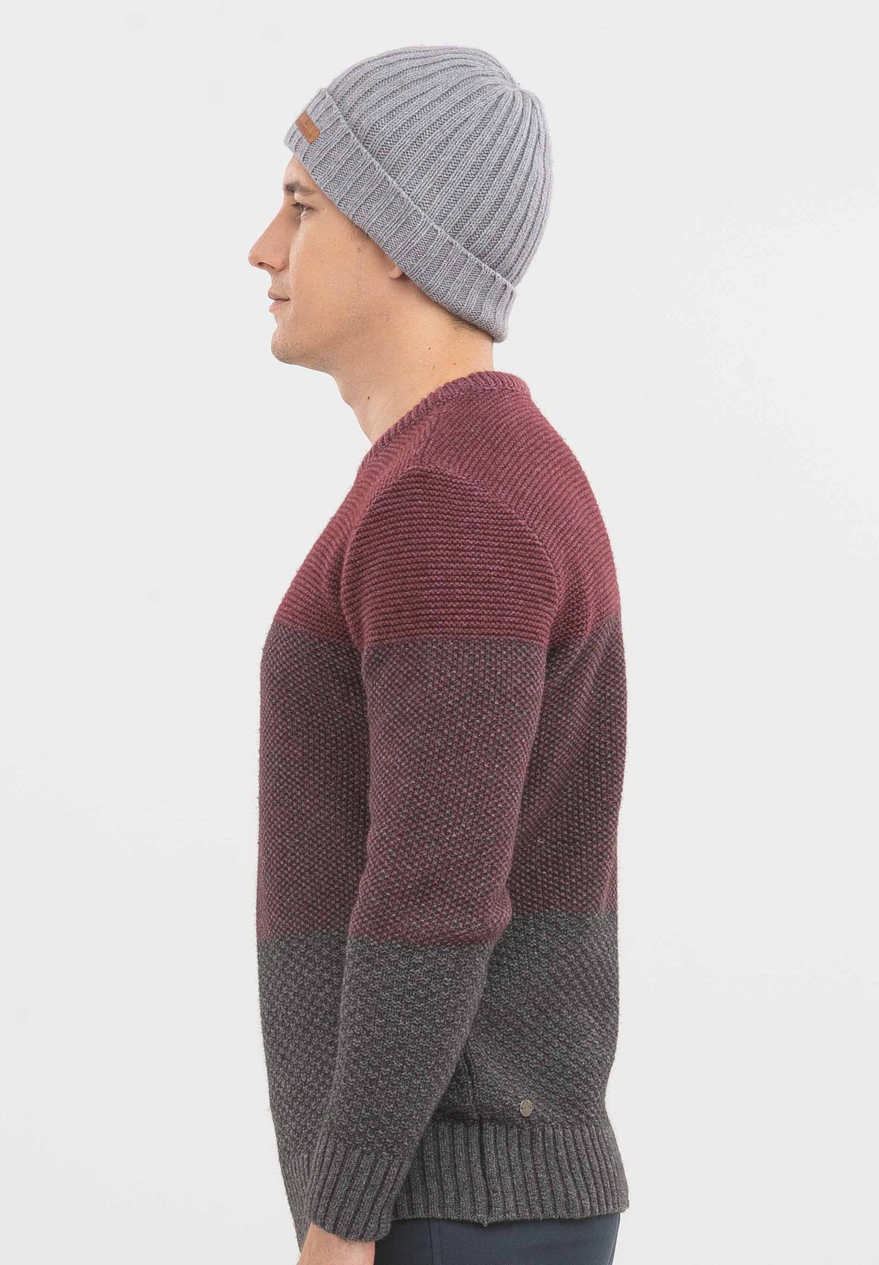 Strick-Beanie aus Bio-Merinowolle und Bio-Baumwolle