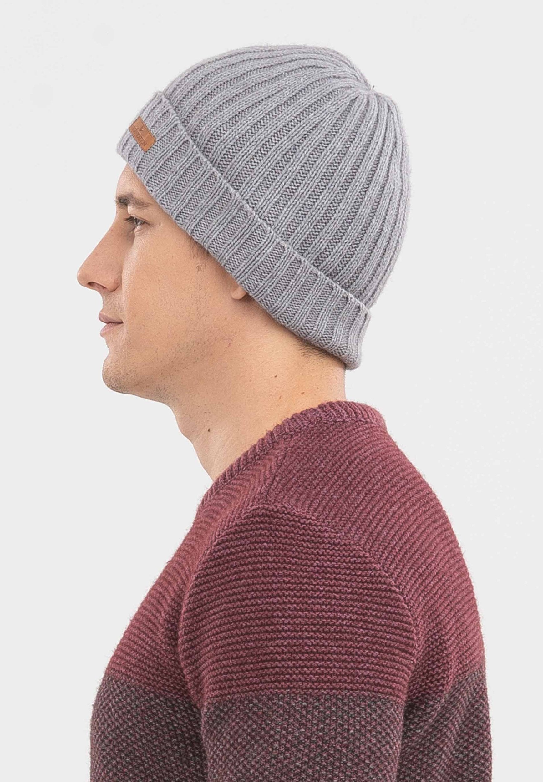 Strick-Beanie aus Bio-Merinowolle und Bio-Baumwolle
