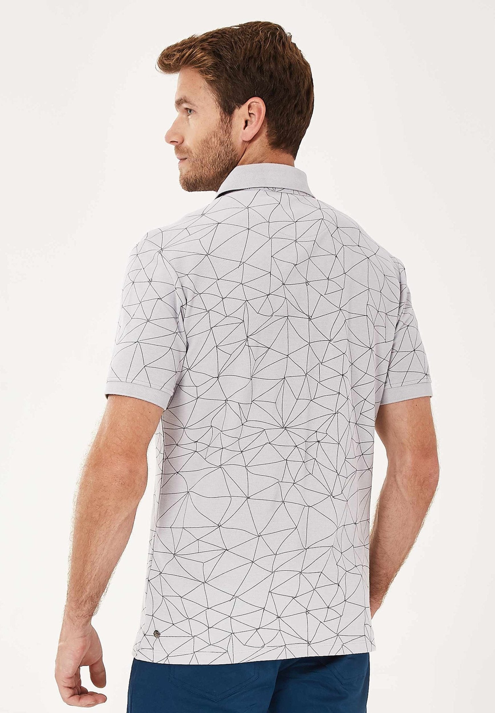 Poloshirt aus Bio-Baumwolle mit Allover-Print