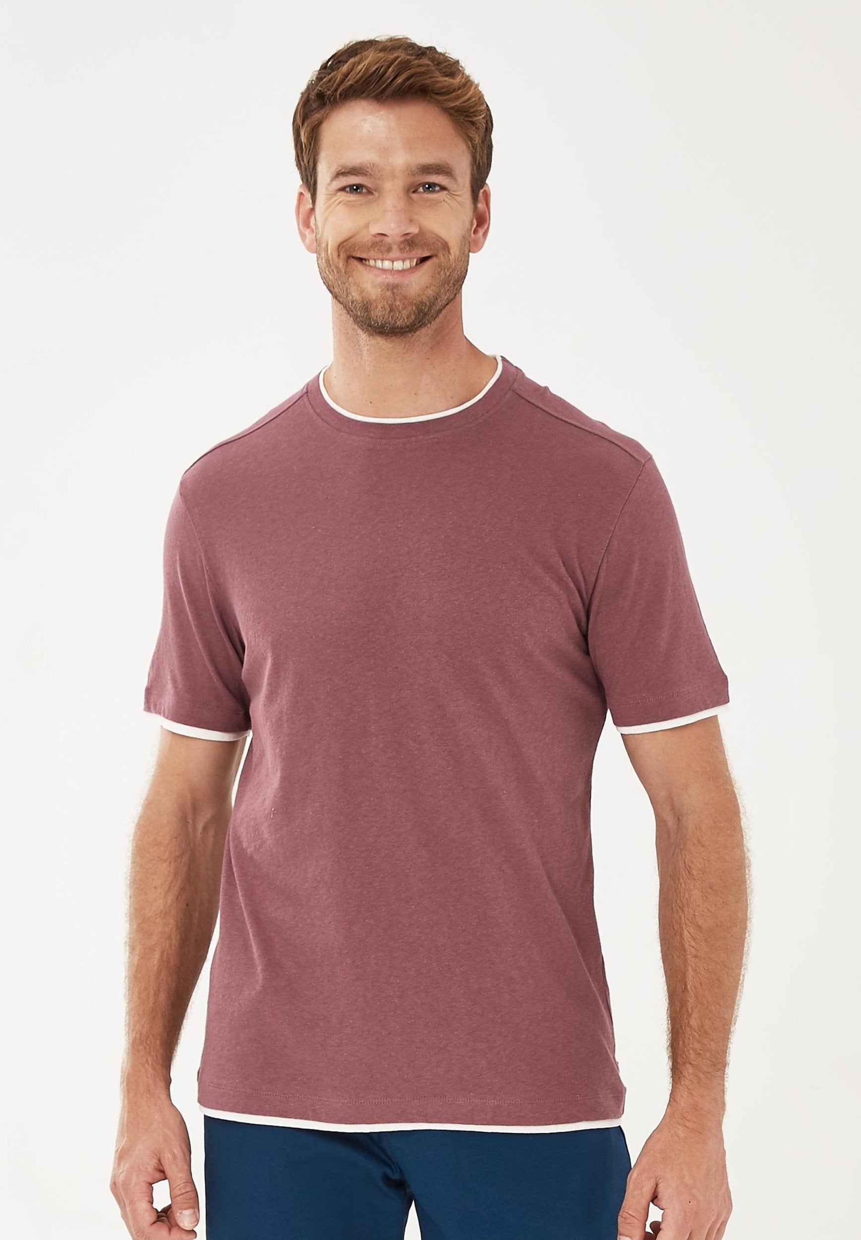T-Shirt aus Bio-Baumwolle mit Leinen | Nachhaltige Herrenmode