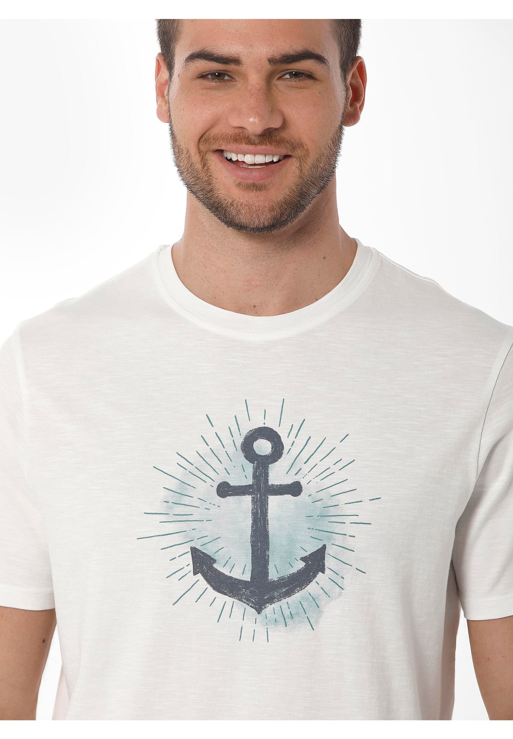 T-Shirt aus Bio-Baumwolle mit Anker-Print