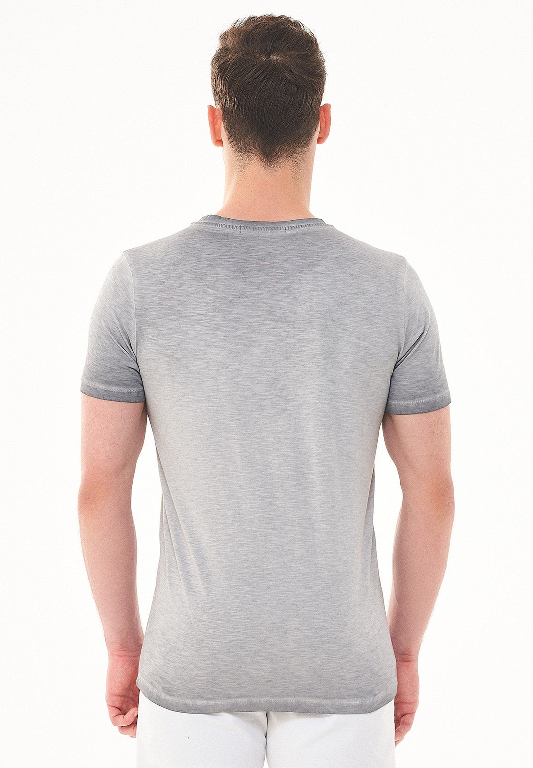 Garment Dyed T-Shirt aus Bio-Baumwolle mit Bär-Print