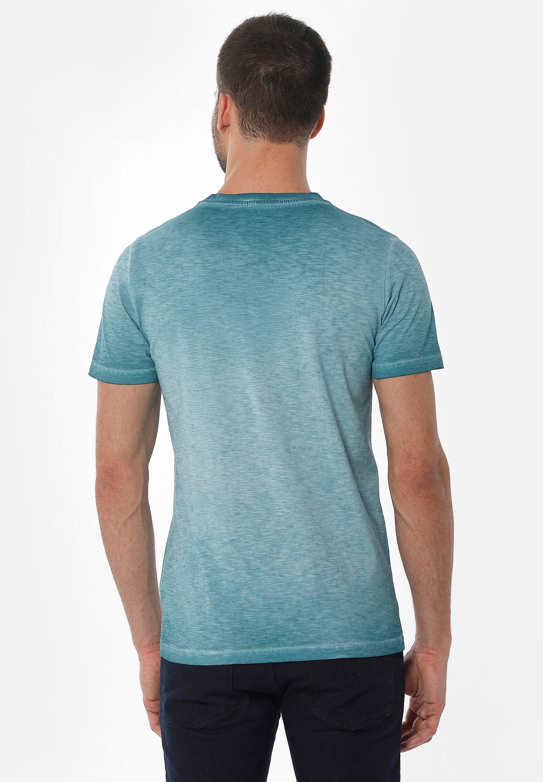 Garment Dyed T-Shirt aus Bio-Baumwolle mit Print