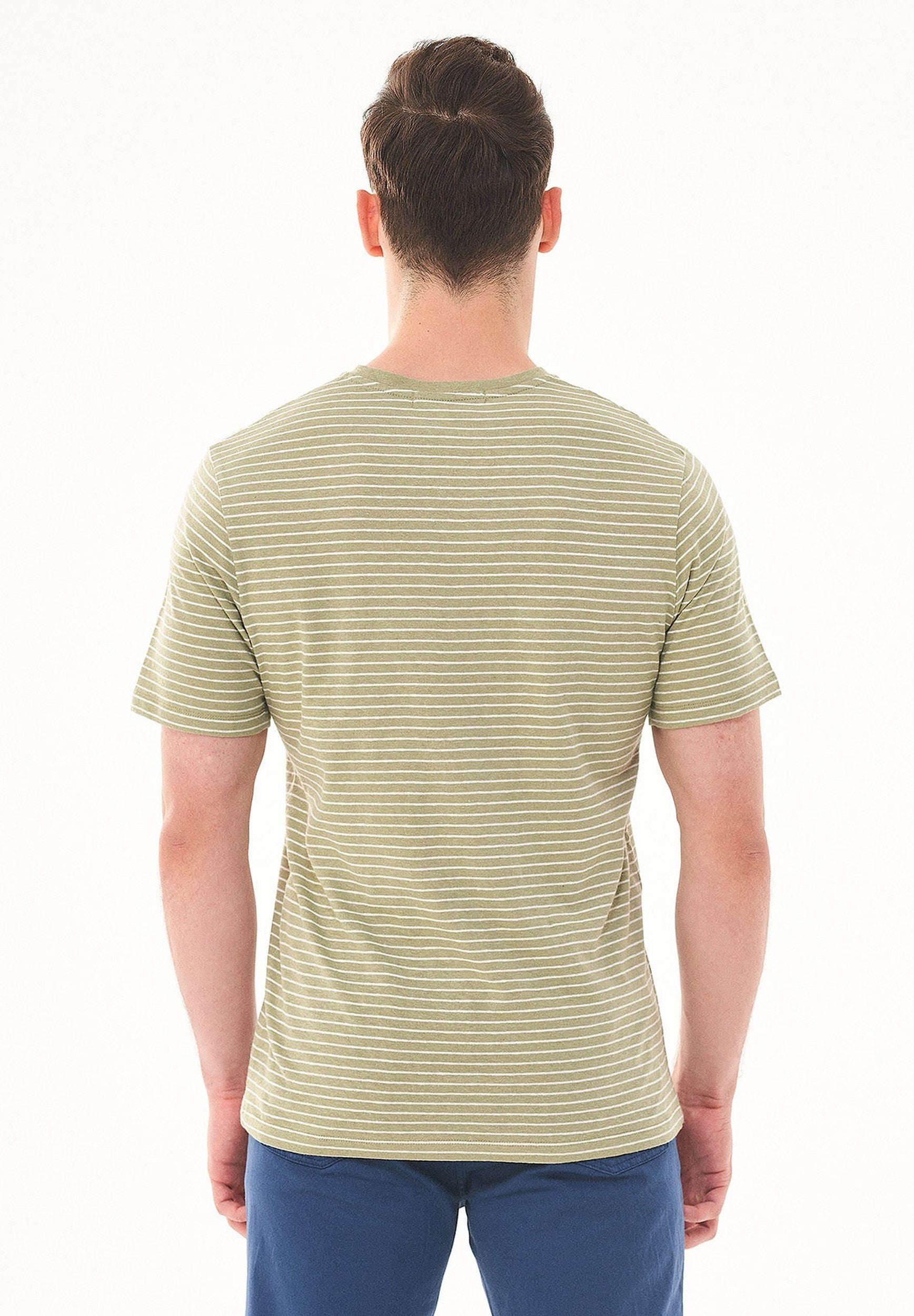 Gestreiftes T-Shirt aus Bio-Baumwolle und Leinen
