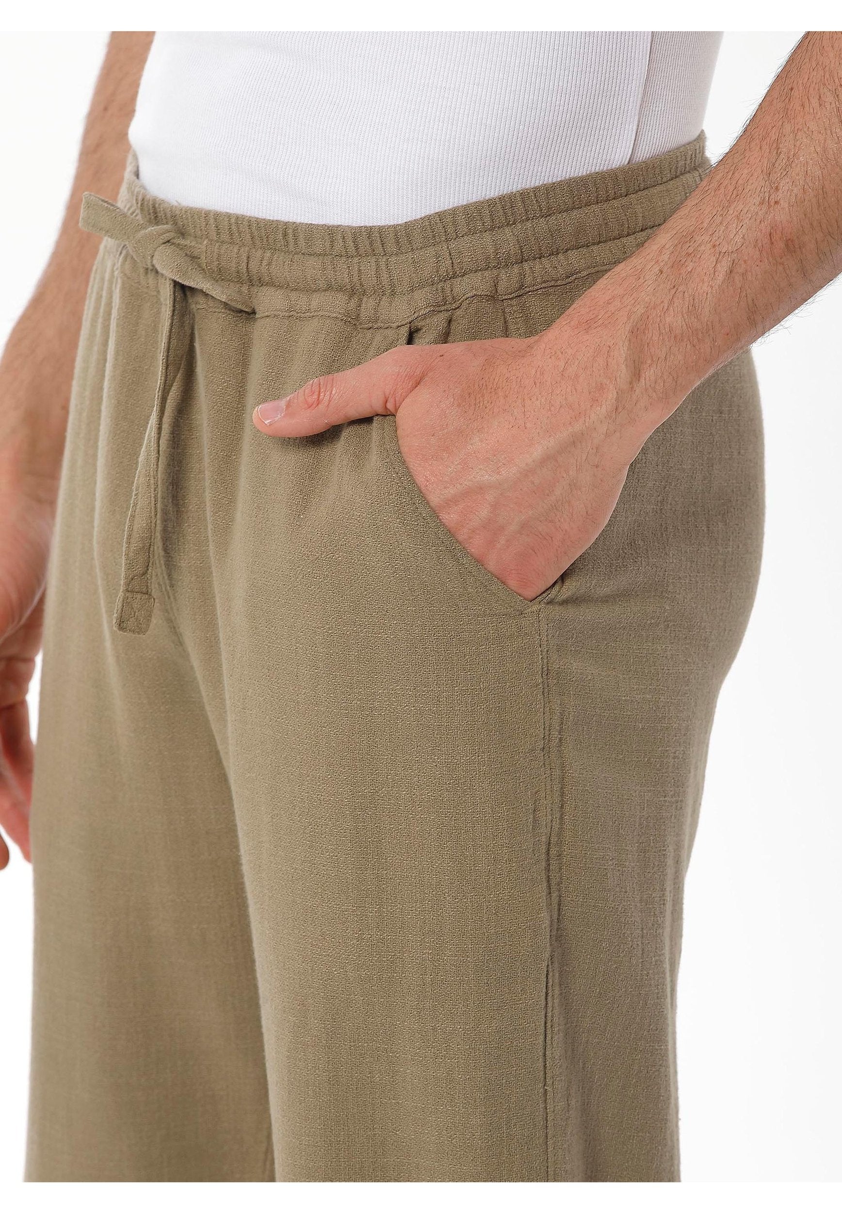 Hose aus Leinen-Bio Baumwolle Mix