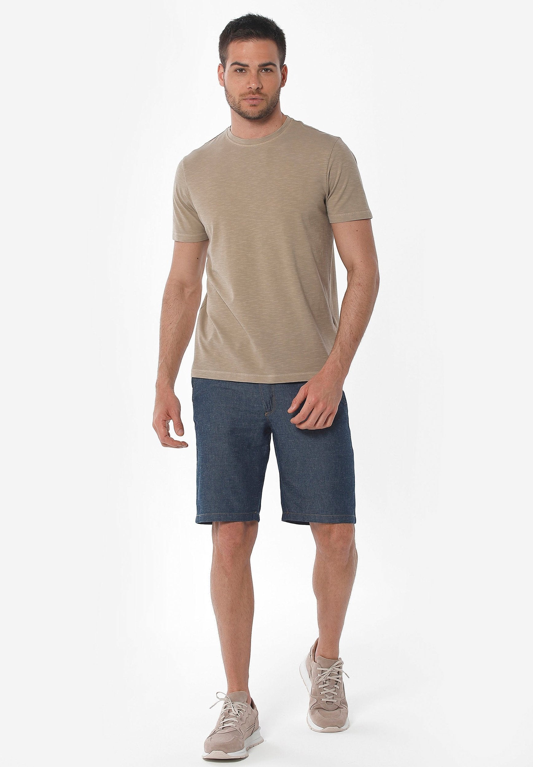 Denim-Shorts aus Bio-Baumwolle und TENCEL™ Lyocell  mit Hanf