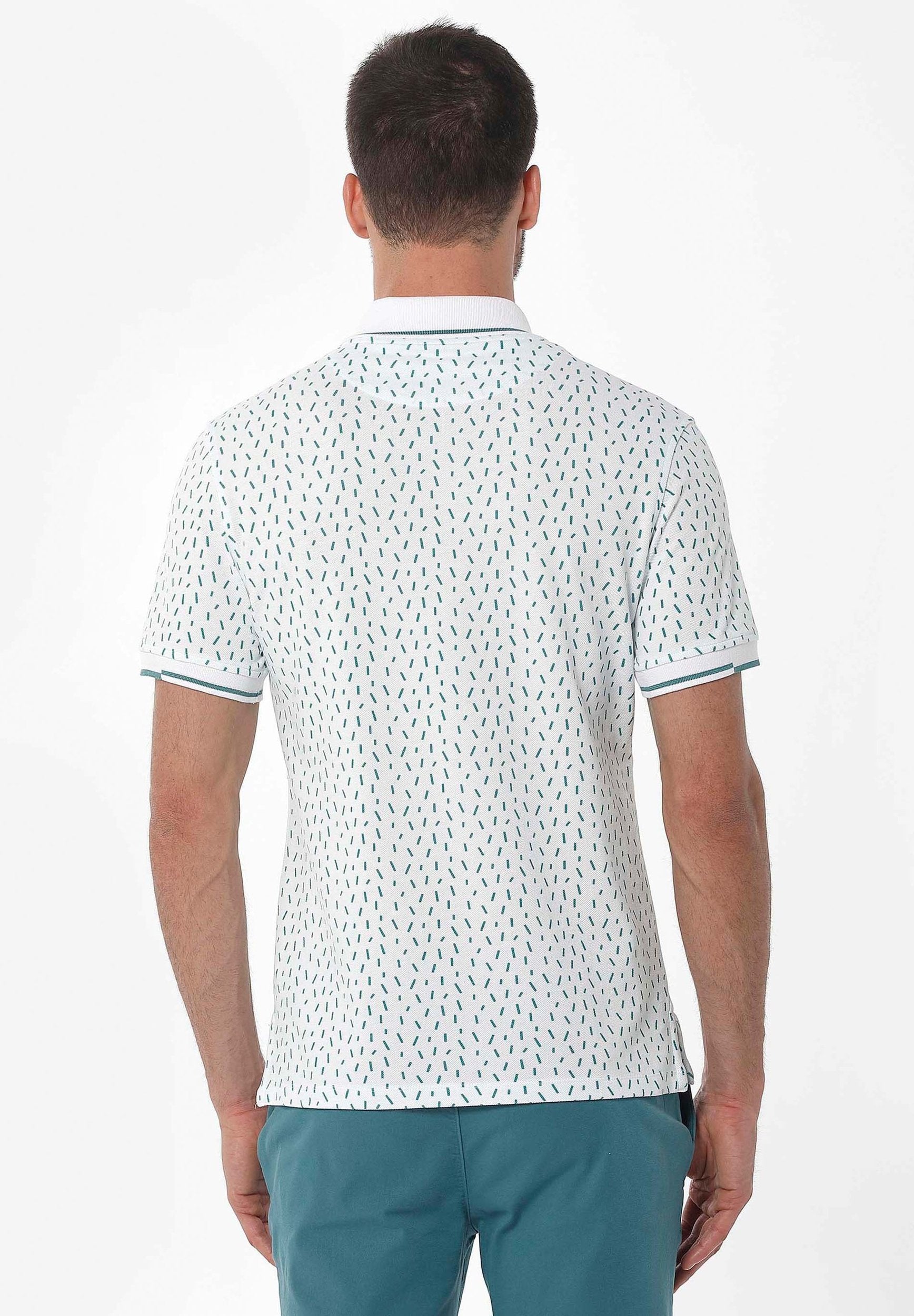 Poloshirt aus Bio-Baumwolle mit Allover-Print