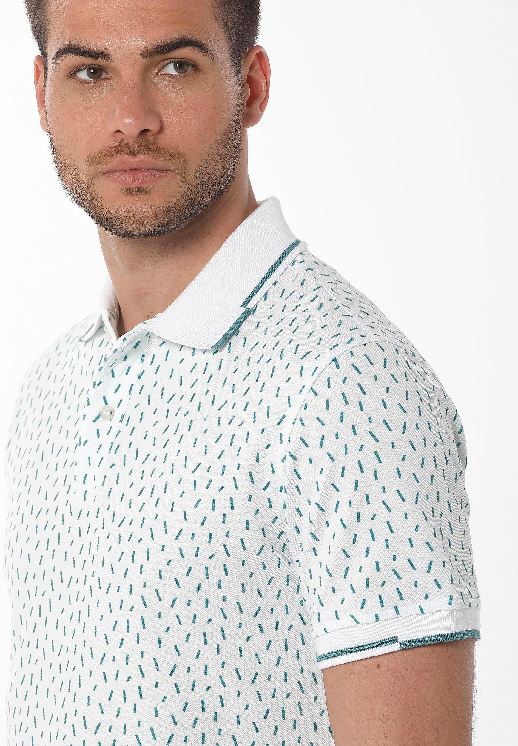 Poloshirt aus Bio-Baumwolle mit Allover-Print