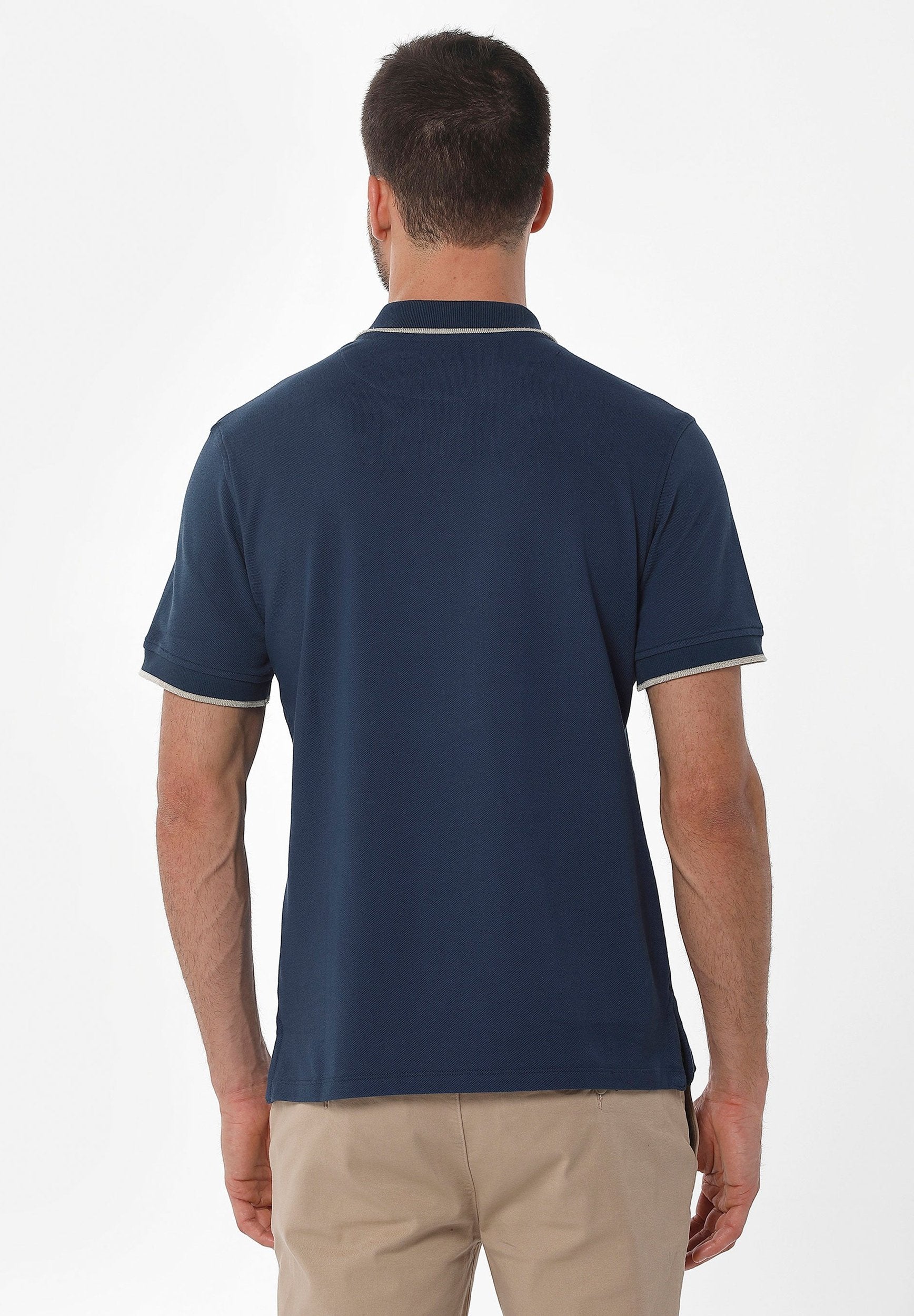 Poloshirt aus Bio-Baumwolle mit kontrast Streifen