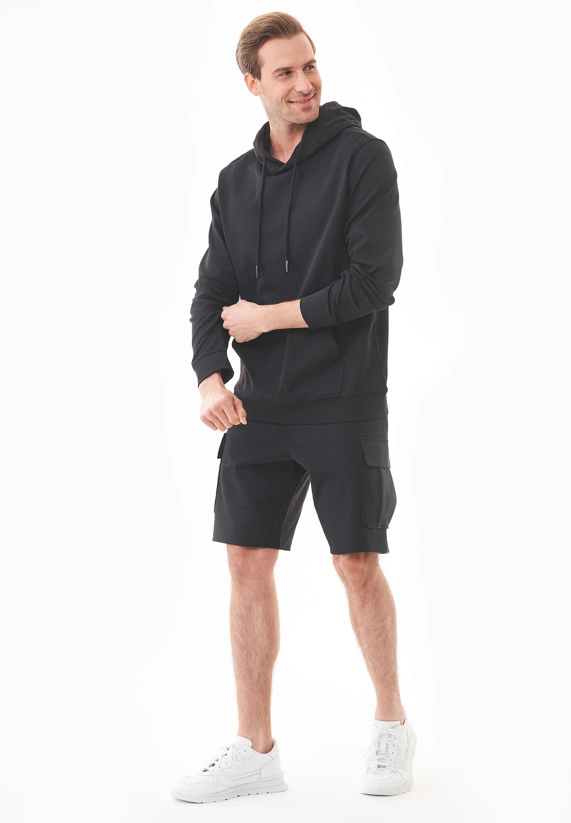 Cargo-Sweatshorts aus Bio-Baumwolle