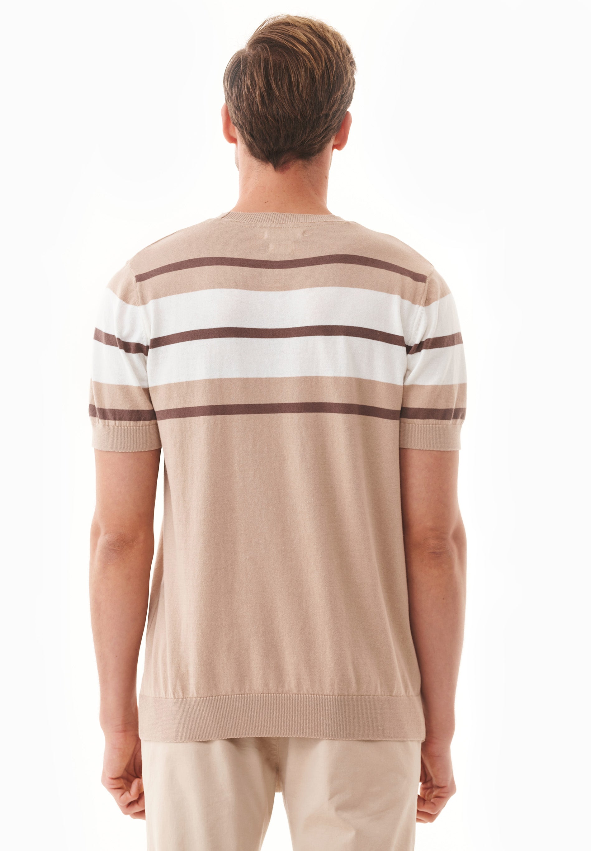 Feinstrick-T-Shirt aus Bio-Baumwolle mit Streifen