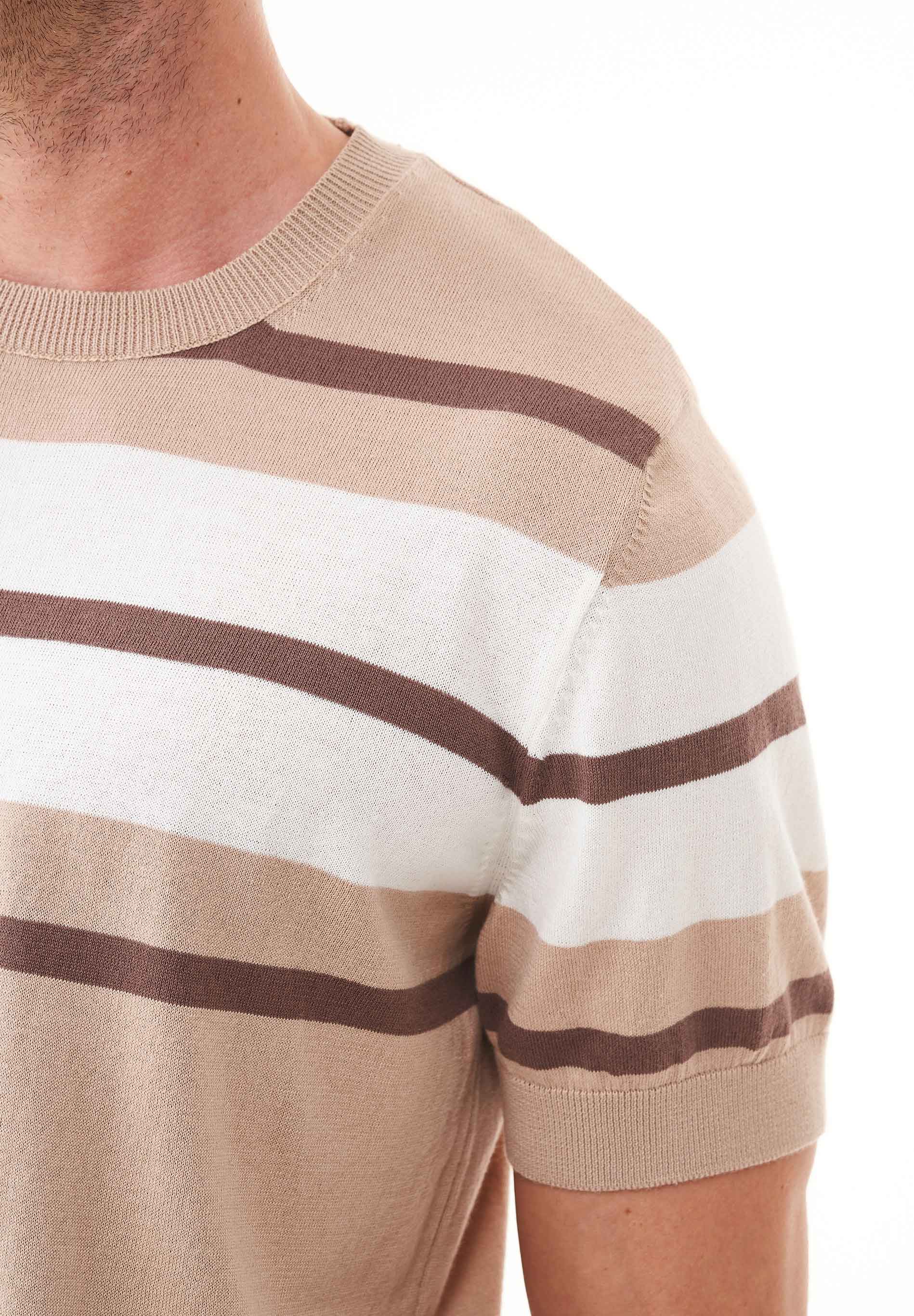 Feinstrick-T-Shirt aus Bio-Baumwolle mit Streifen