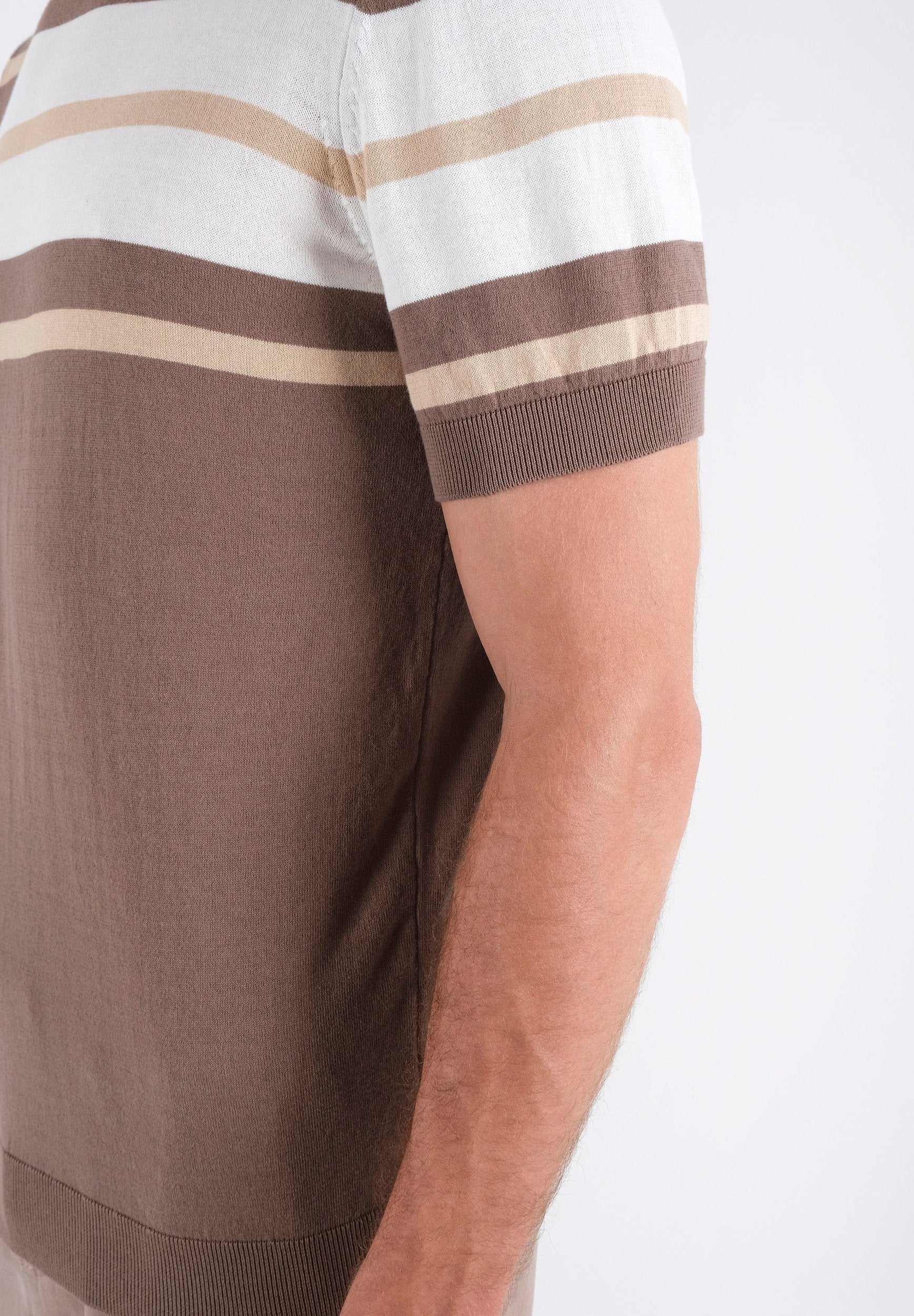 Feinstrick-T-Shirt aus Bio-Baumwolle mit Streifen