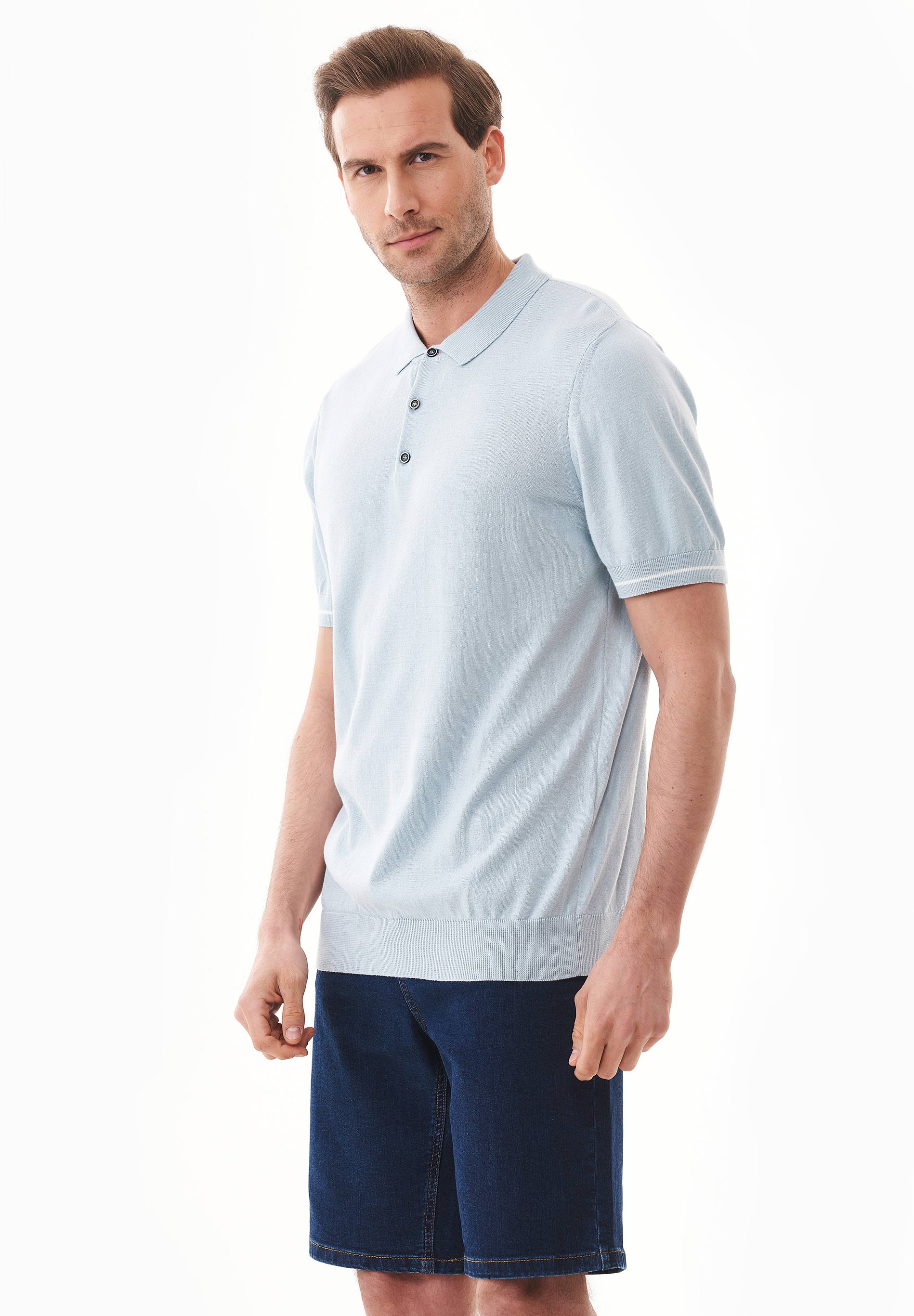 Strick-Poloshirt aus Bio-Baumwolle