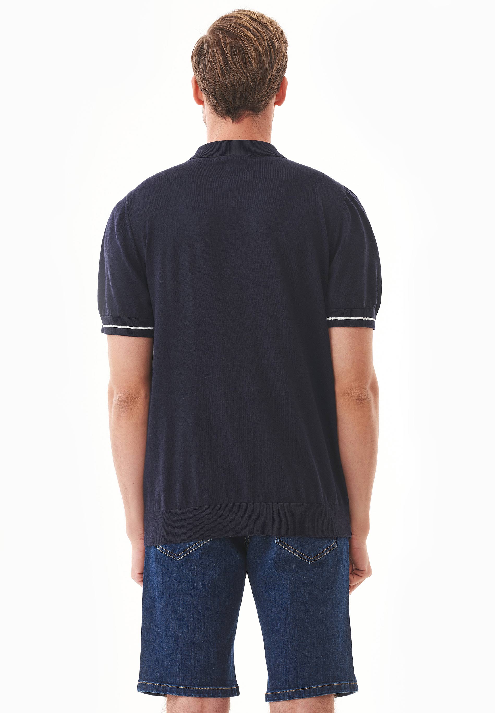Strick-Poloshirt aus Bio-Baumwolle
