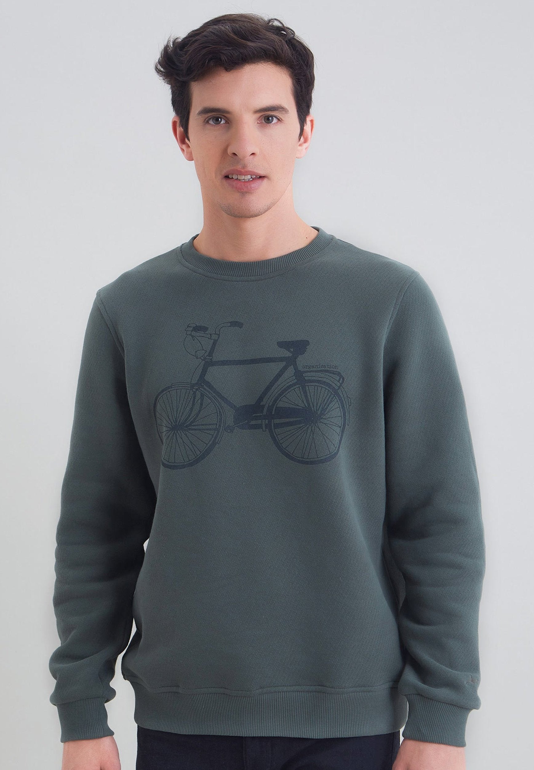 Sweatshirt aus Bio-Baumwolle mit Fahrrad-Print