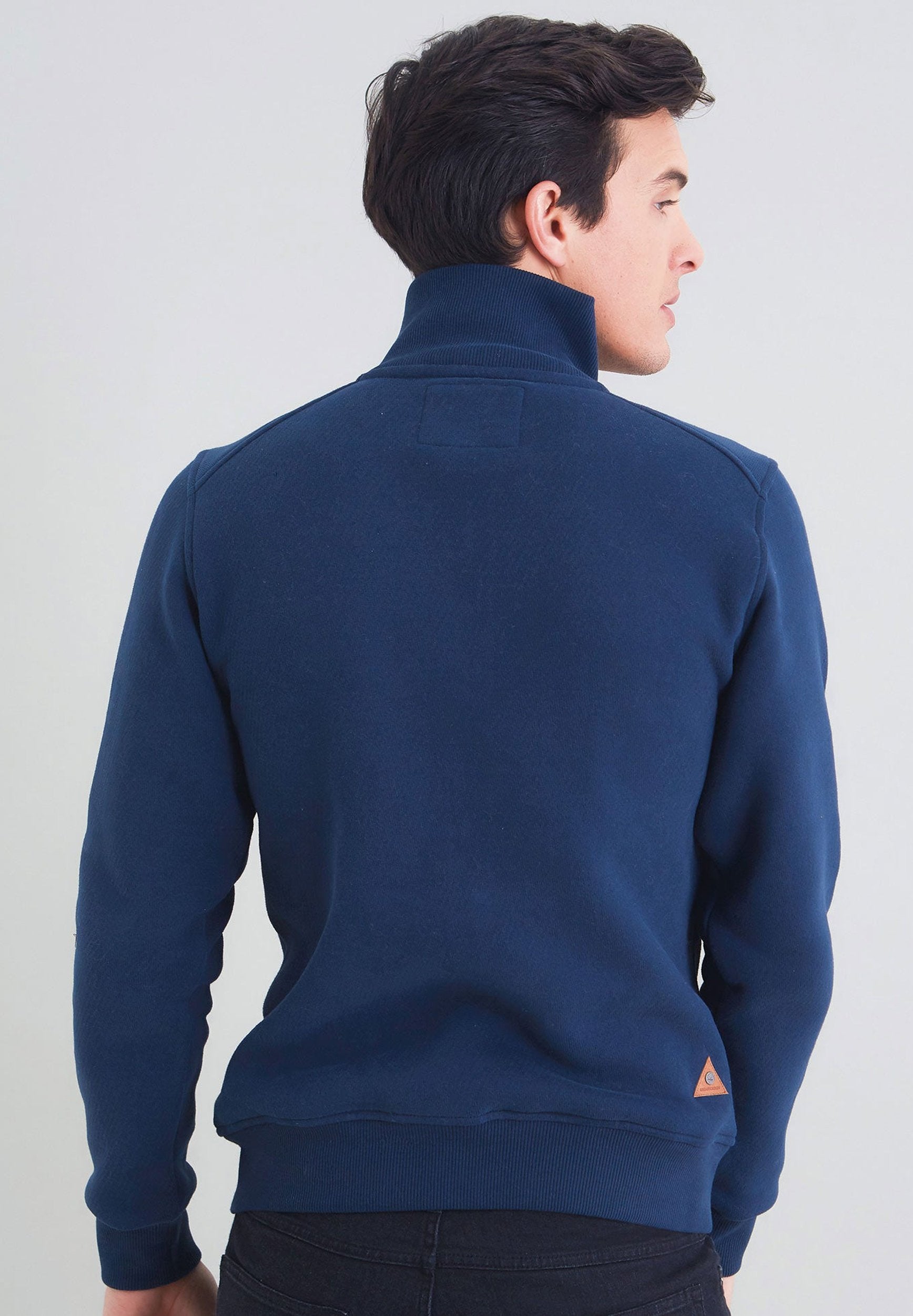 Sweatjacke aus Bio-Baumwolle mit Stehkragen