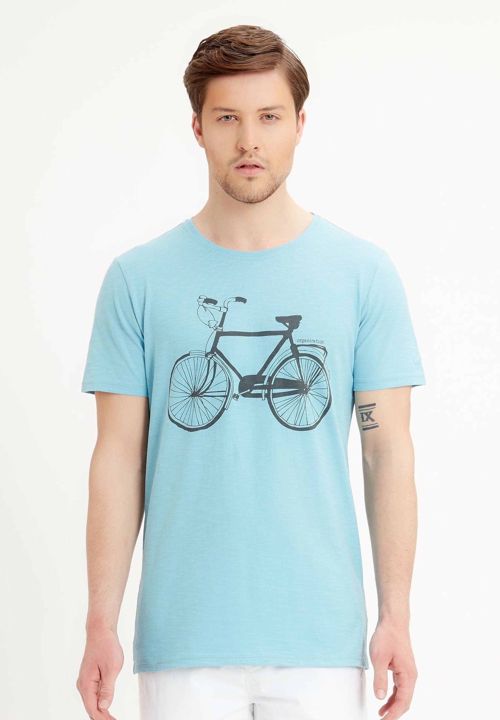 T-Shirt aus Bio-Baumwolle mit Fahrrad-Print