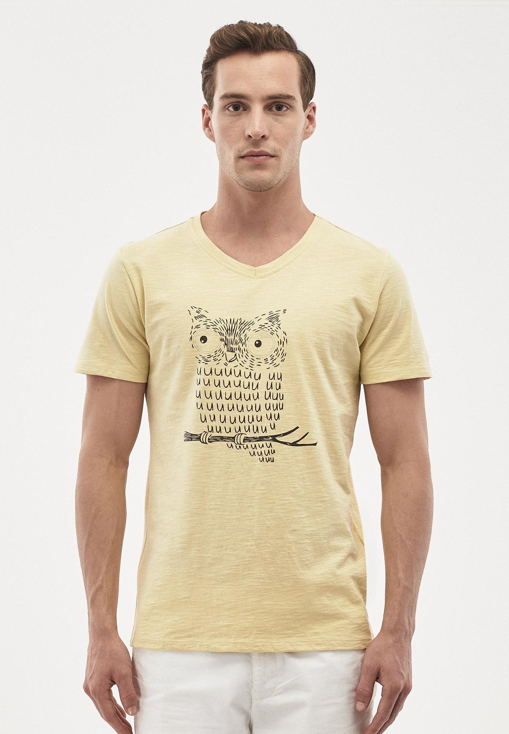 T-Shirt aus Bio-Baumwolle mit Eulen-Druck