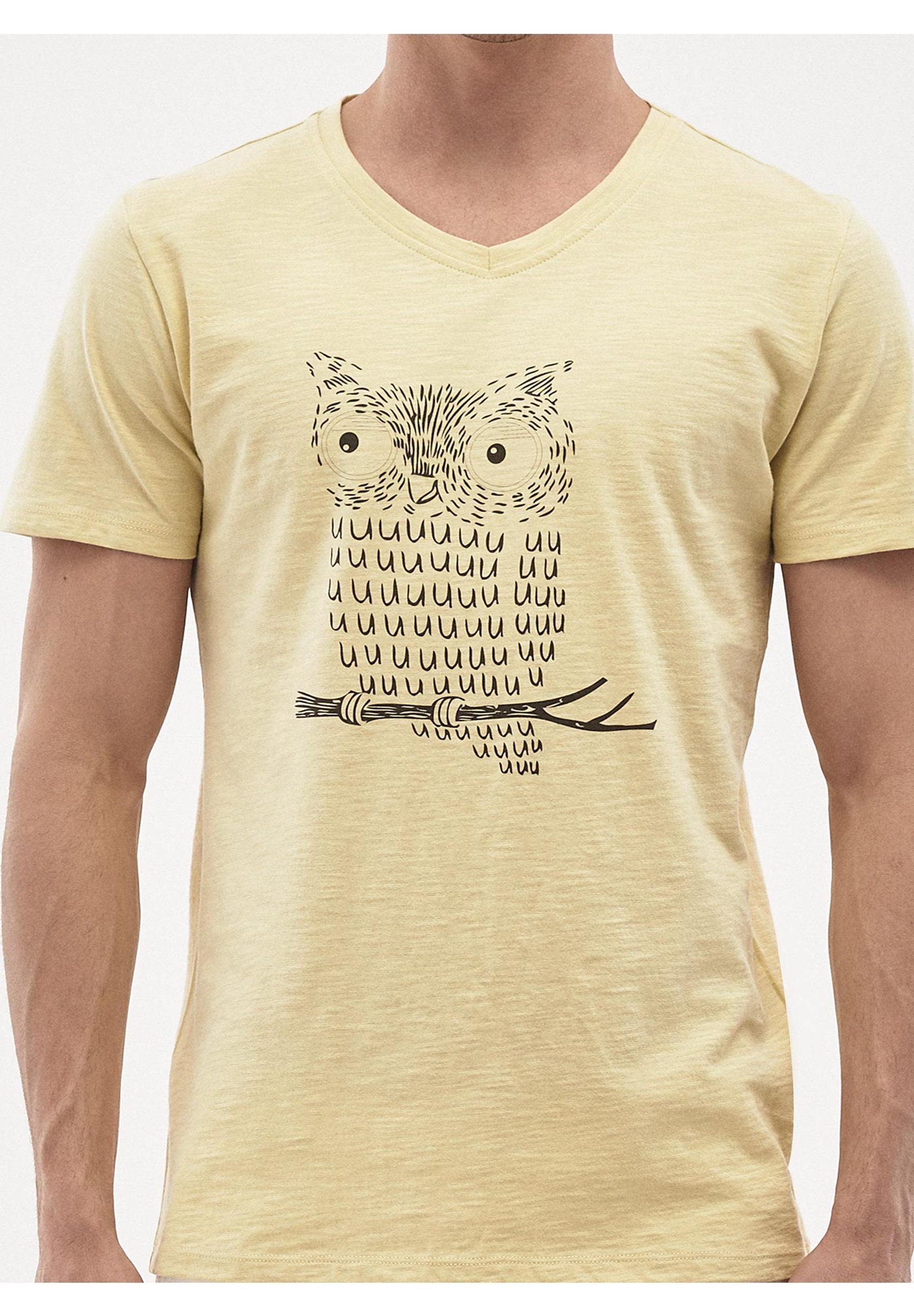 T-Shirt aus Bio-Baumwolle mit Eulen-Druck