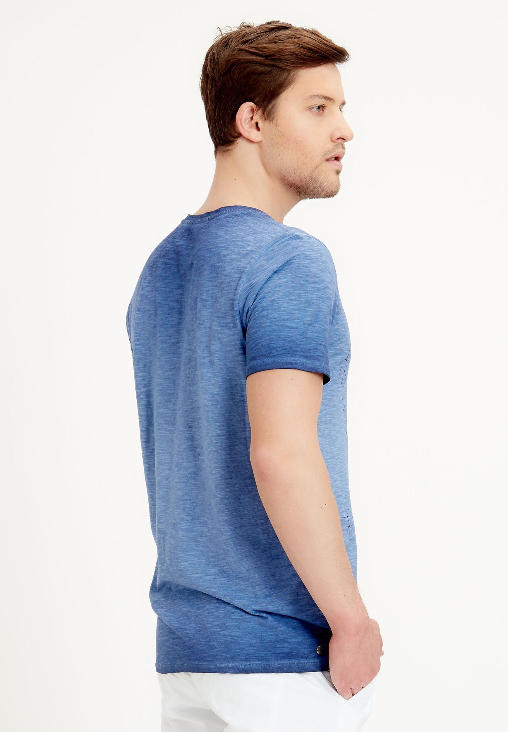 T-Shirt aus Bio-Baumwolle mit asymmetrischem Druck