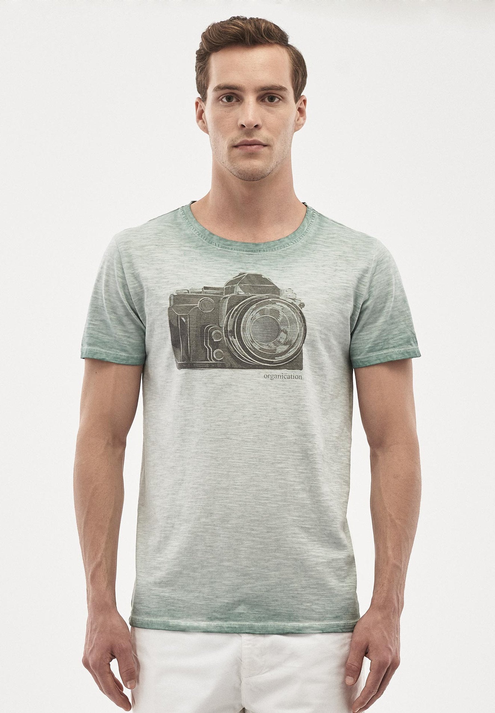 T-Shirt aus Bio-Baumwolle mit Kamera Motiv