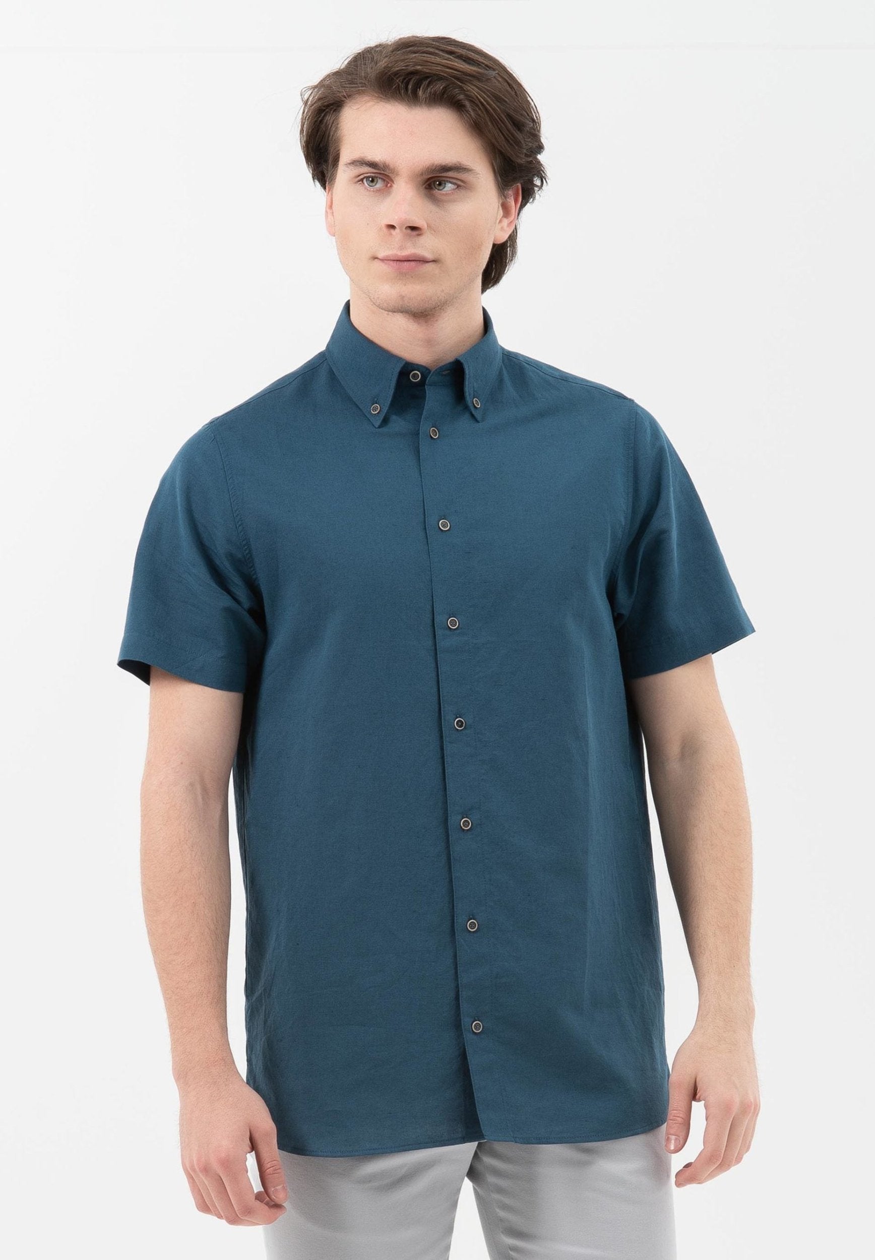 Kurzarm-Hemd aus Leinen mit Bio-Baumwolle | Nachhaltige Herrenmode