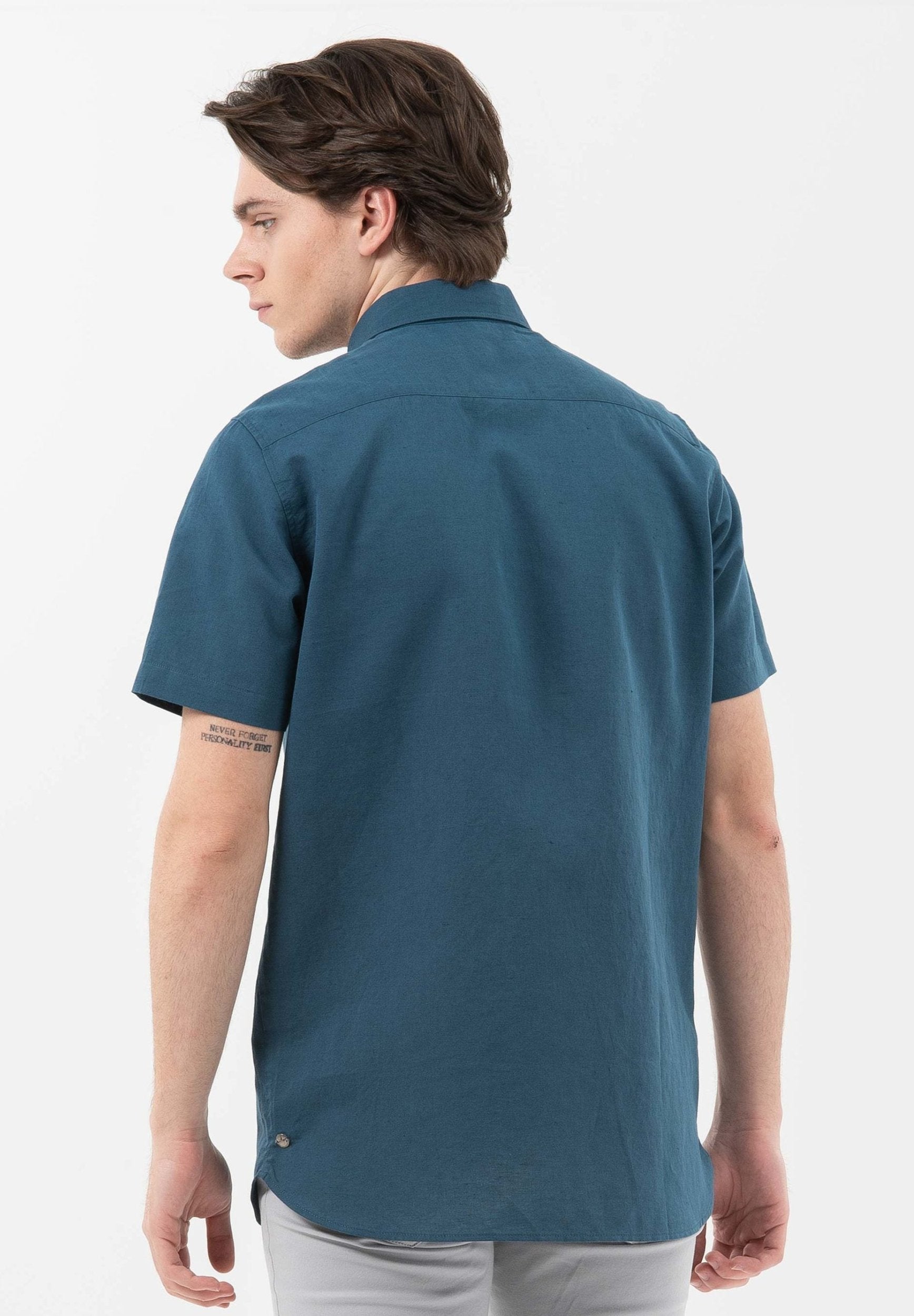 Kurzarm-Hemd aus Leinen mit Bio-Baumwolle