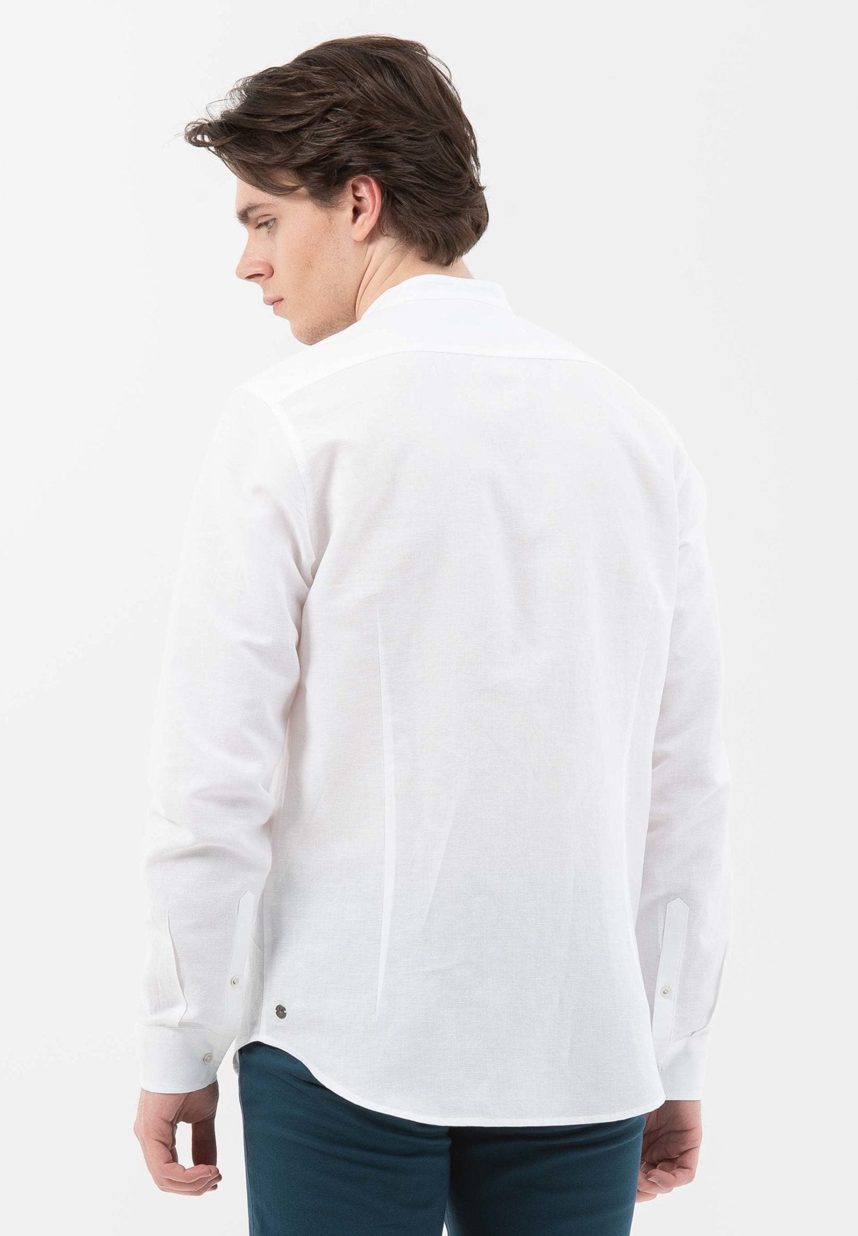 Langarm-Hemd aus Leinen mit Bio-Baumwolle
