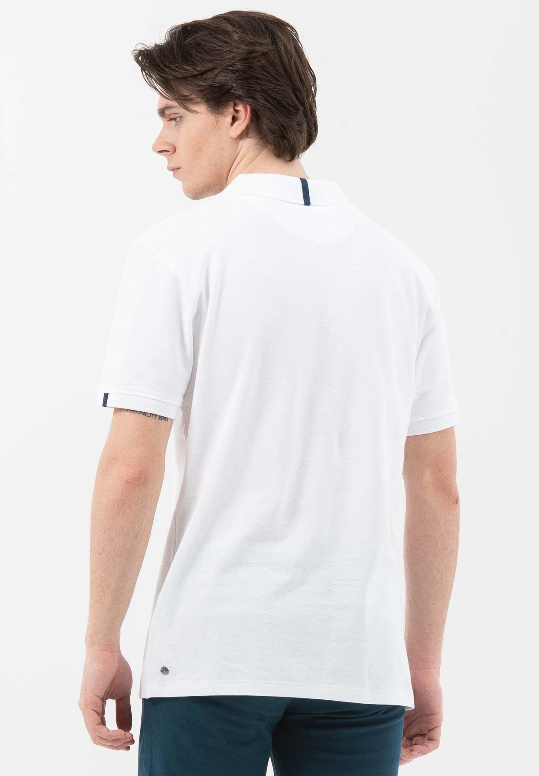 Poloshirt aus Bio-Baumwolle mit V-Ausschnitt