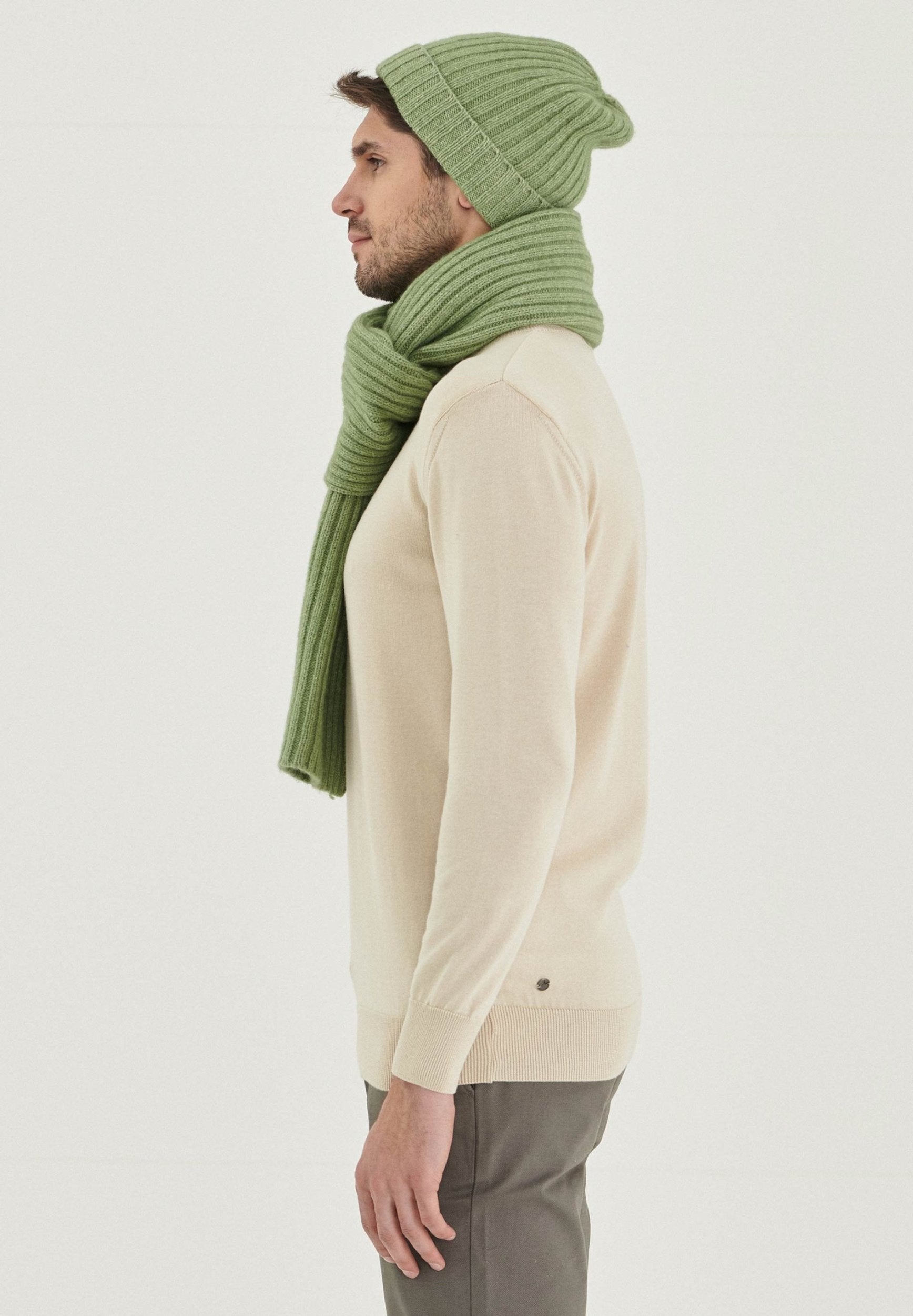 Unisex Strickschal aus Bio-Merinowolle und Bio-Baumwolle