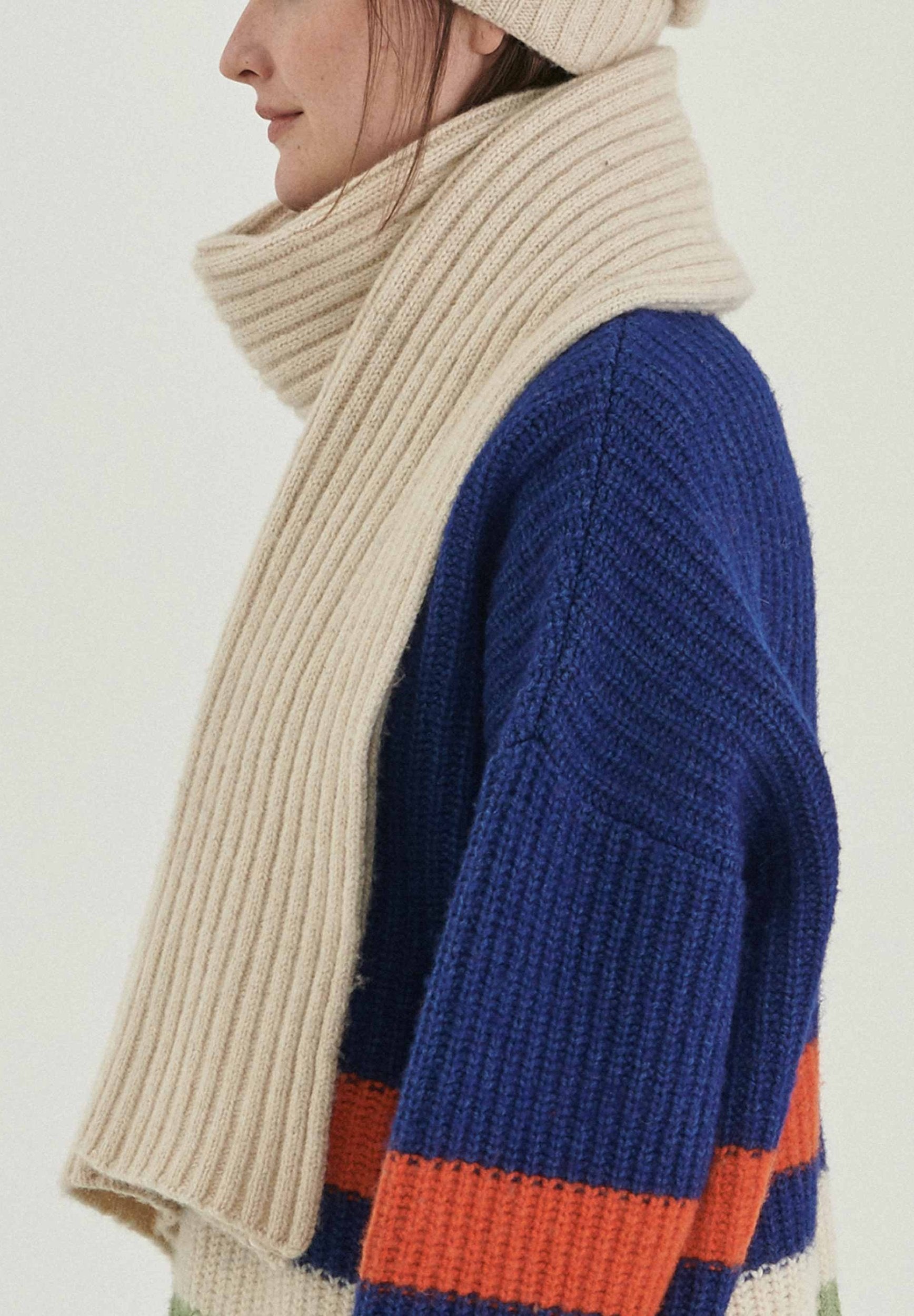 Unisex Strickschal aus Bio-Merinowolle und Bio-Baumwolle