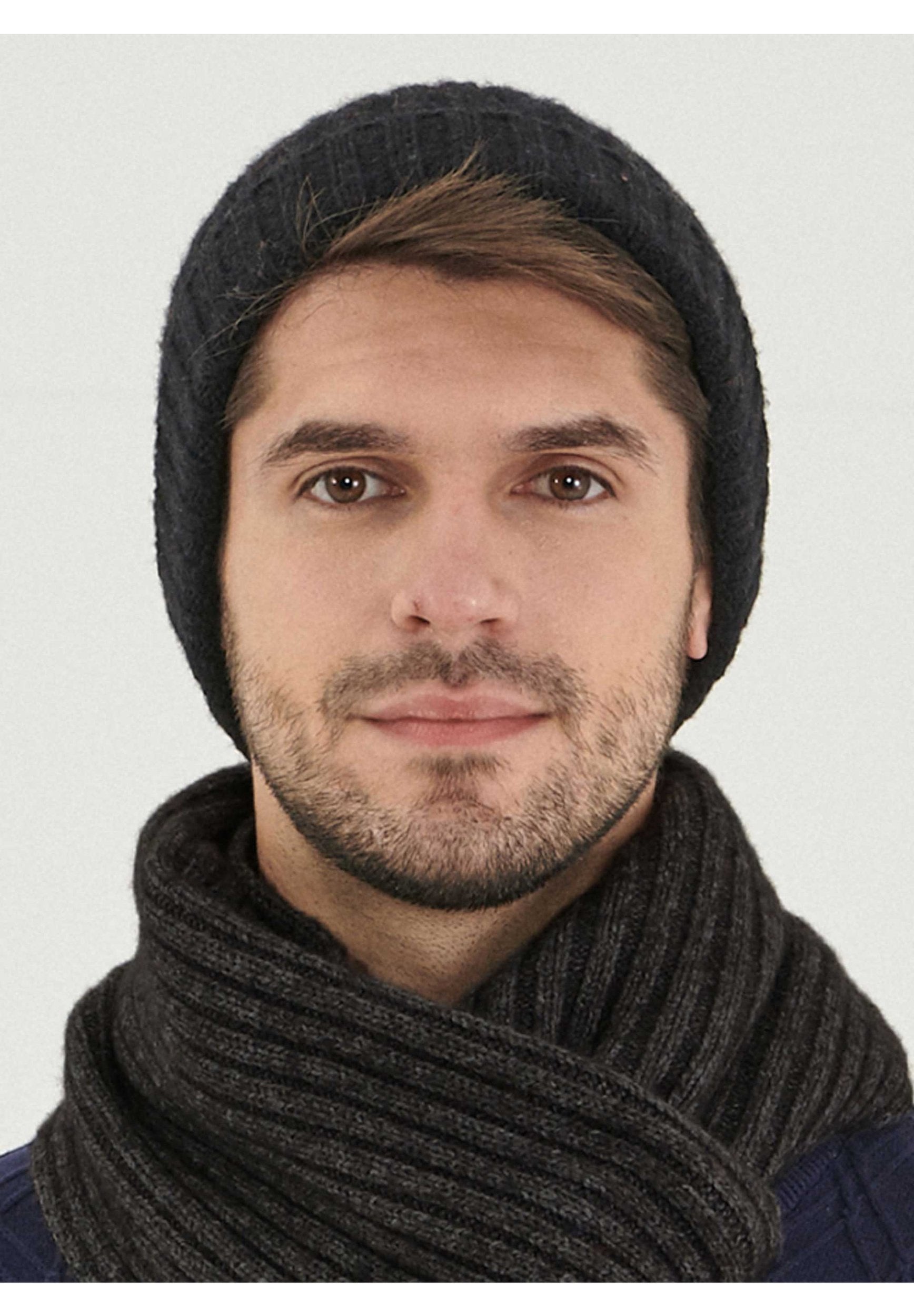 Unisex Strick-Beanie aus Bio-Merinowolle und Bio-Baumwolle