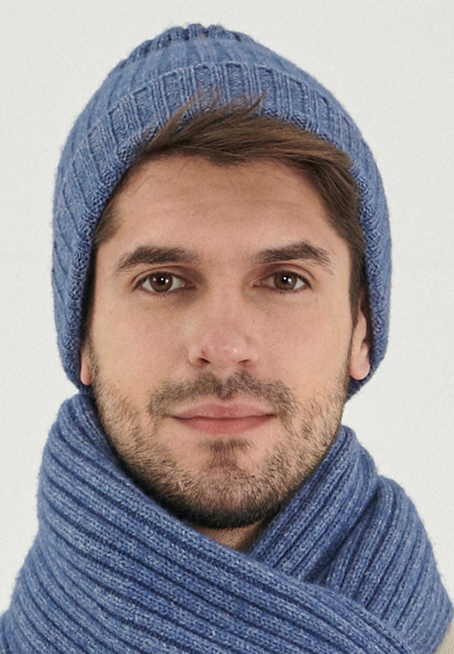 Unisex Strick-Beanie aus Bio-Merinowolle und Bio-Baumwolle