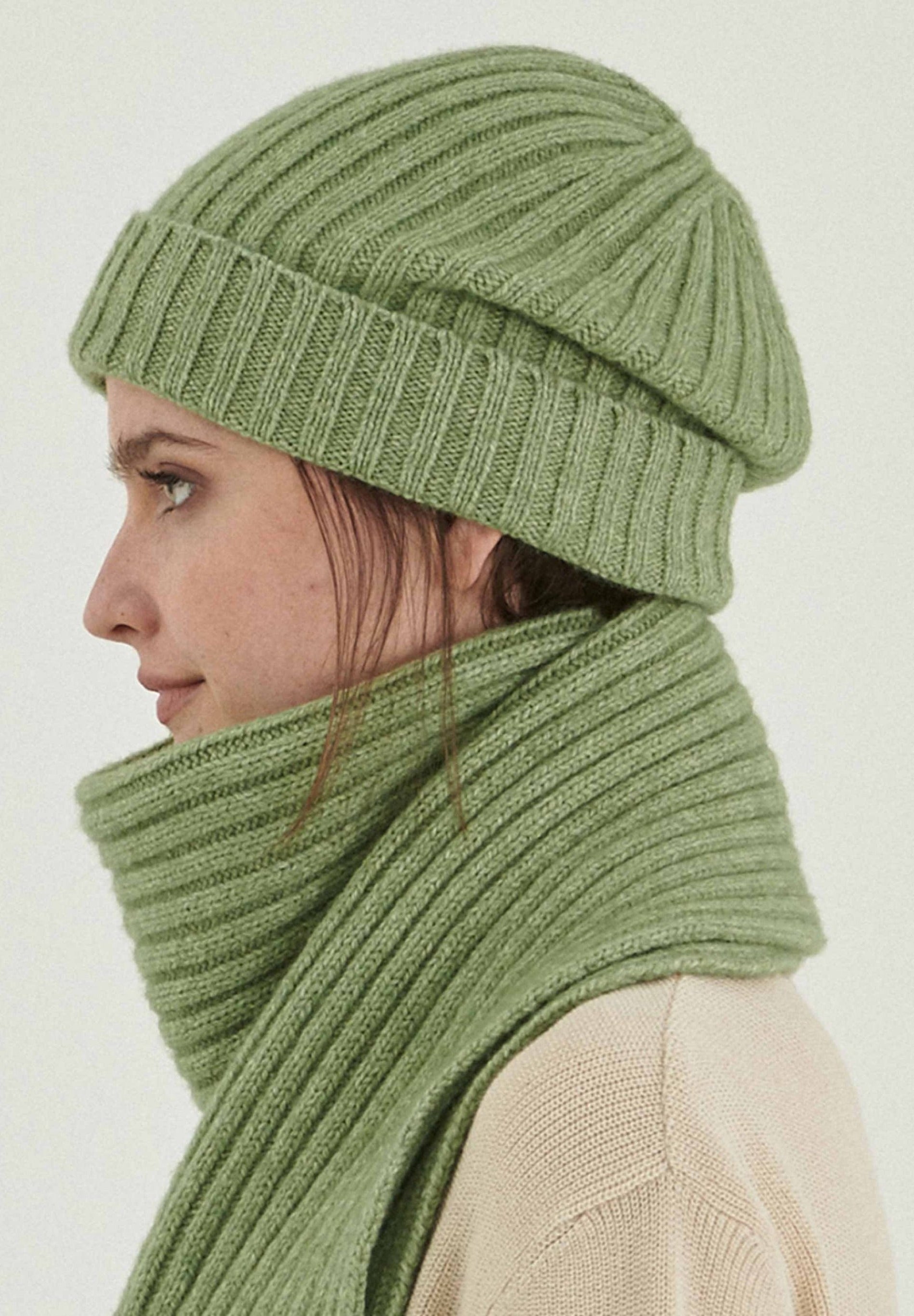 Unisex Strick-Beanie aus Bio-Merinowolle und Bio-Baumwolle