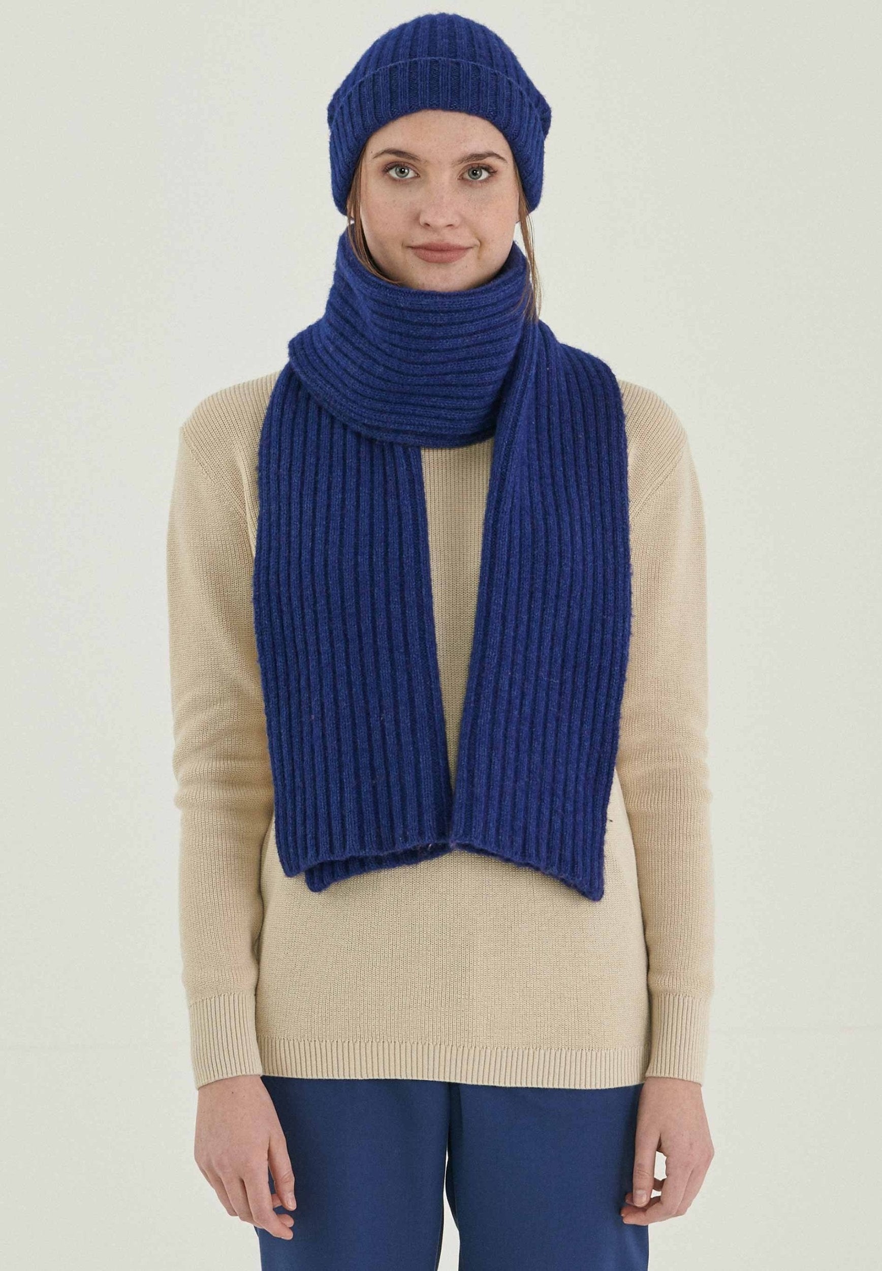 Unisex Strick-Beanie aus Bio-Merinowolle und Bio-Baumwolle