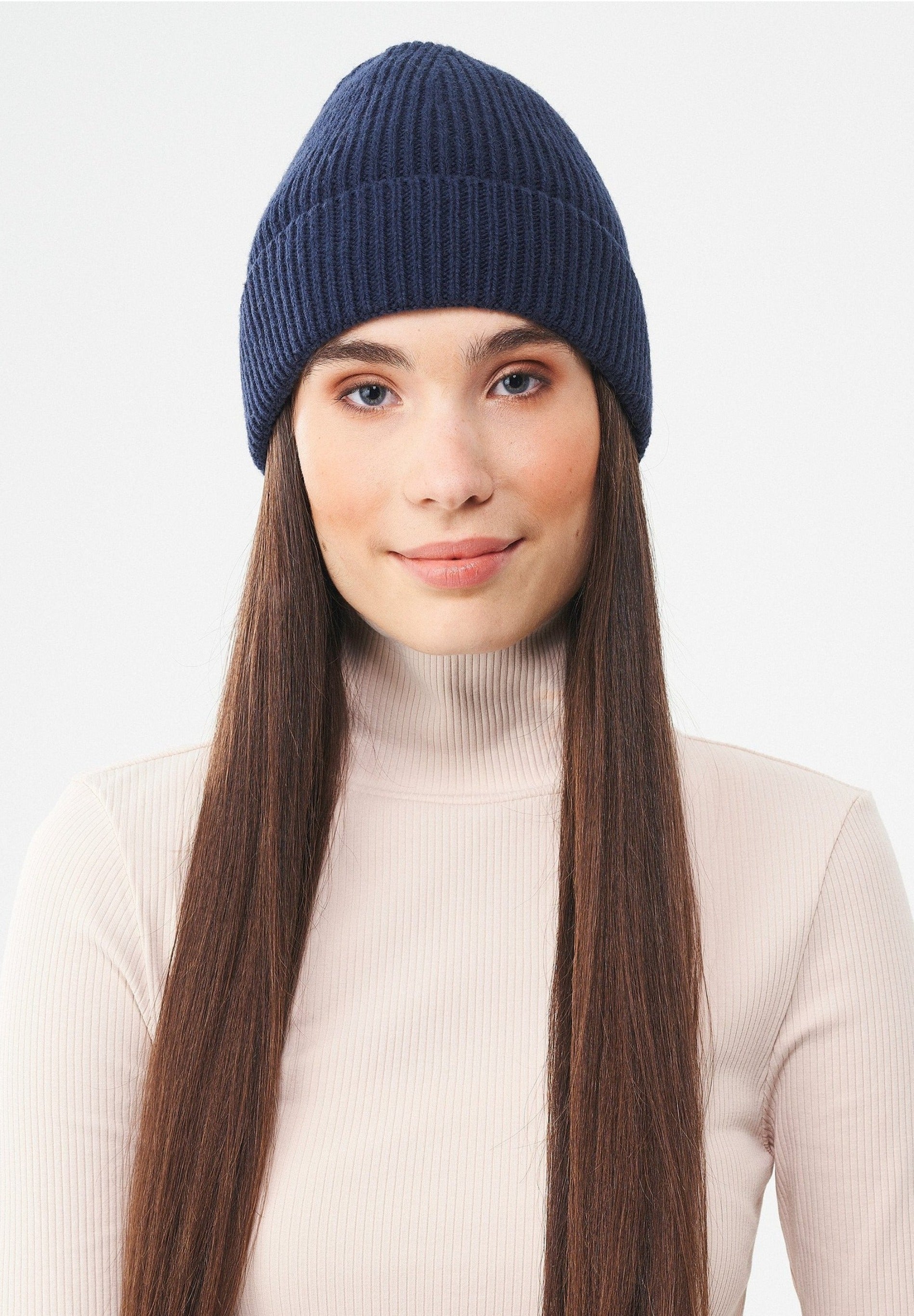 Unisex Strick-Beanie aus Bio-Merinowolle und Bio-Baumwolle