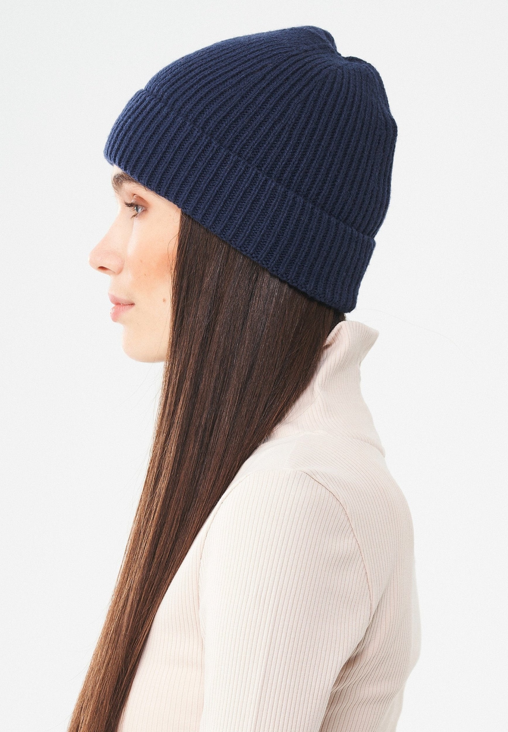 Unisex Strick-Beanie aus Bio-Merinowolle und Bio-Baumwolle