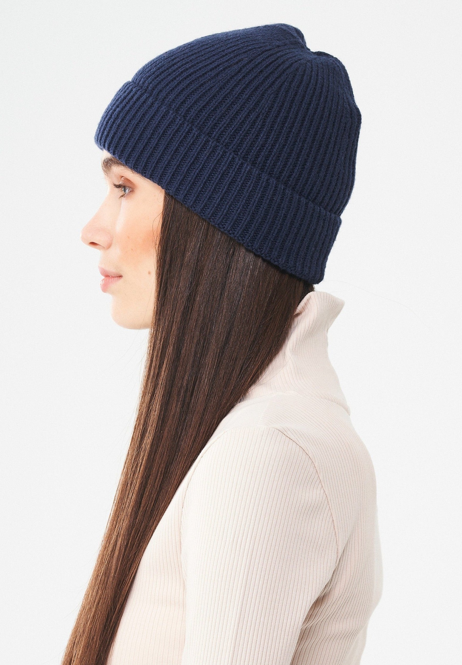 Unisex Strick-Beanie aus Bio-Merinowolle und Bio-Baumwolle