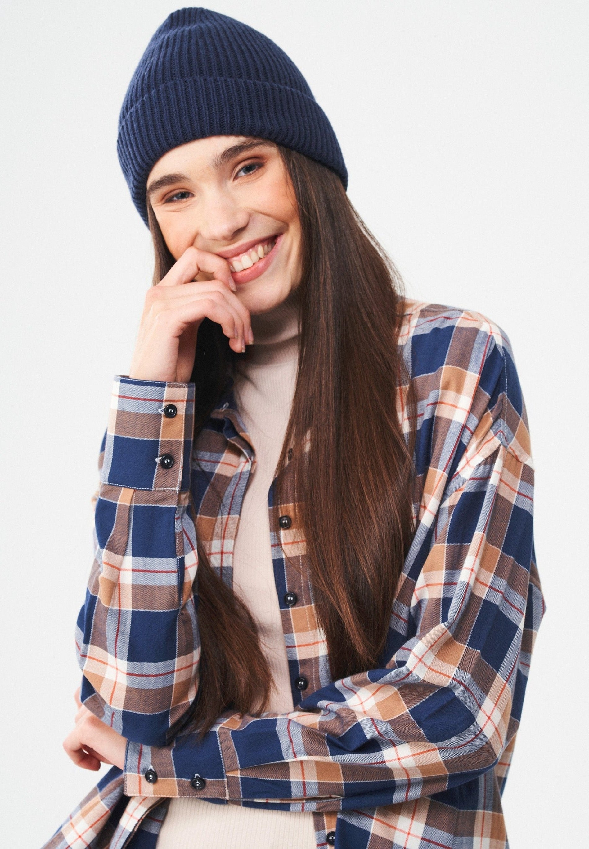 Unisex Strick-Beanie aus Bio-Merinowolle und Bio-Baumwolle