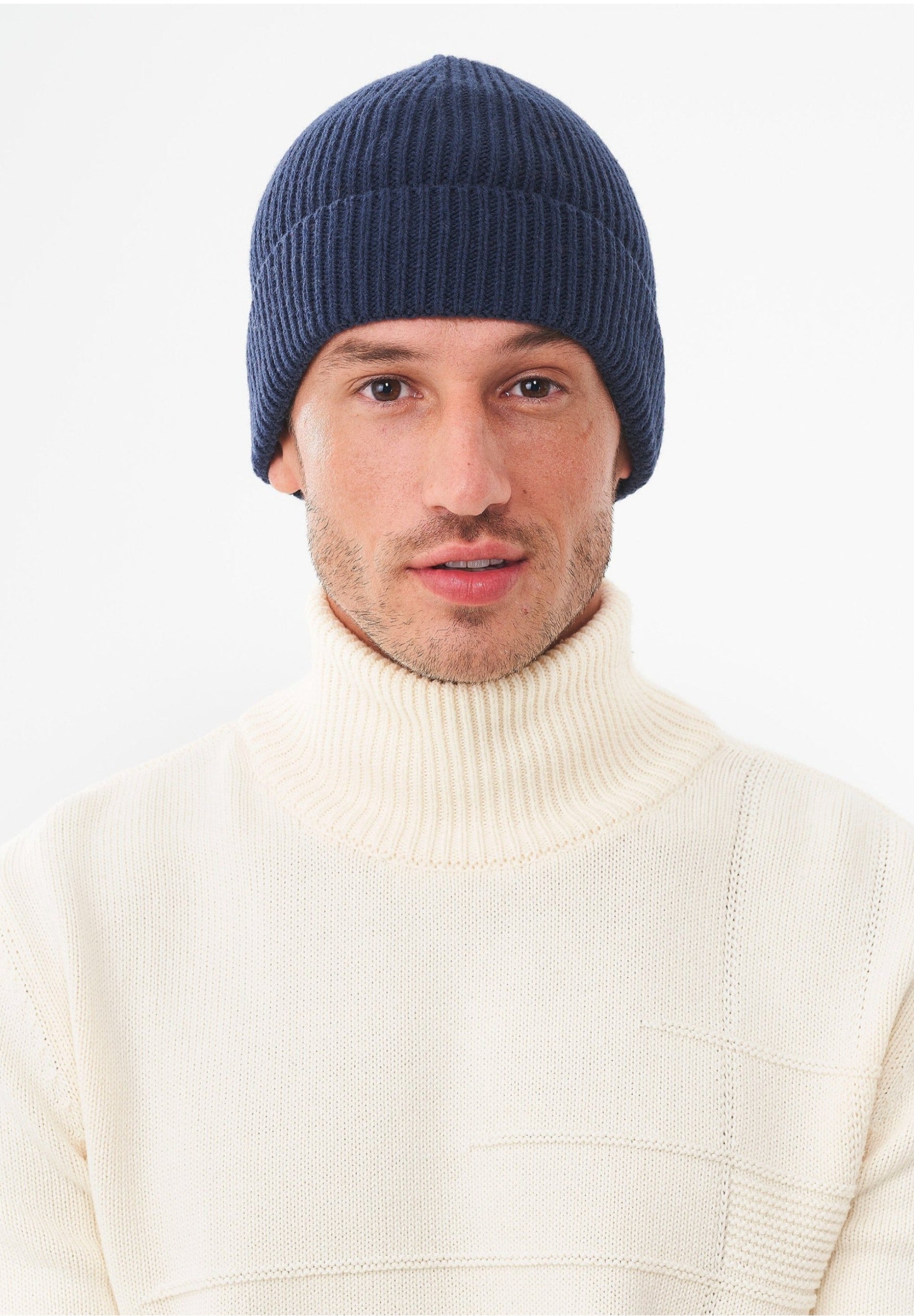 Unisex Strick-Beanie aus Bio-Merinowolle und Bio-Baumwolle