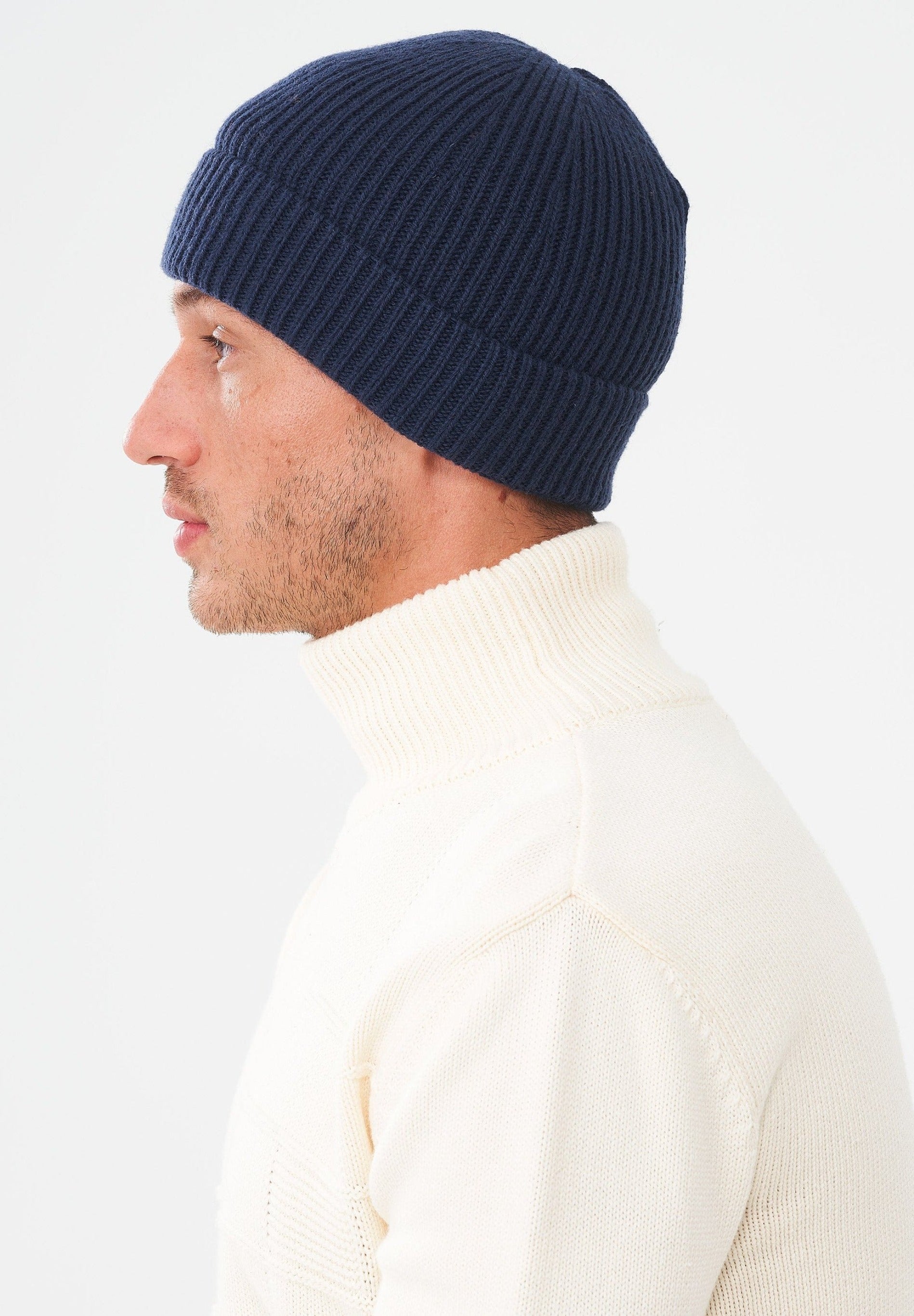Unisex Strick-Beanie aus Bio-Merinowolle und Bio-Baumwolle