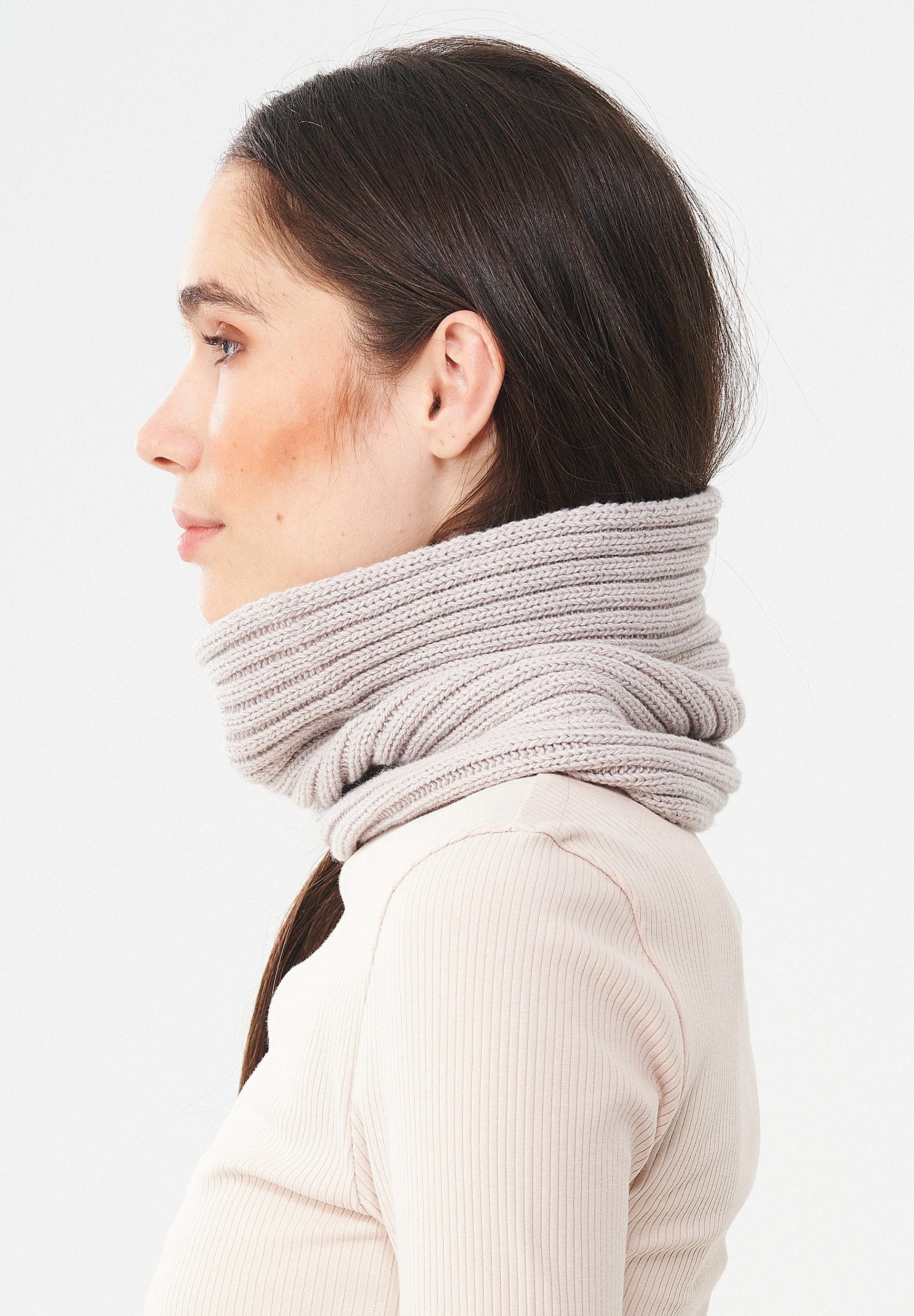 Unisex Strick Loop Schal aus Bio-Merinowolle und Bio-Baumwolle