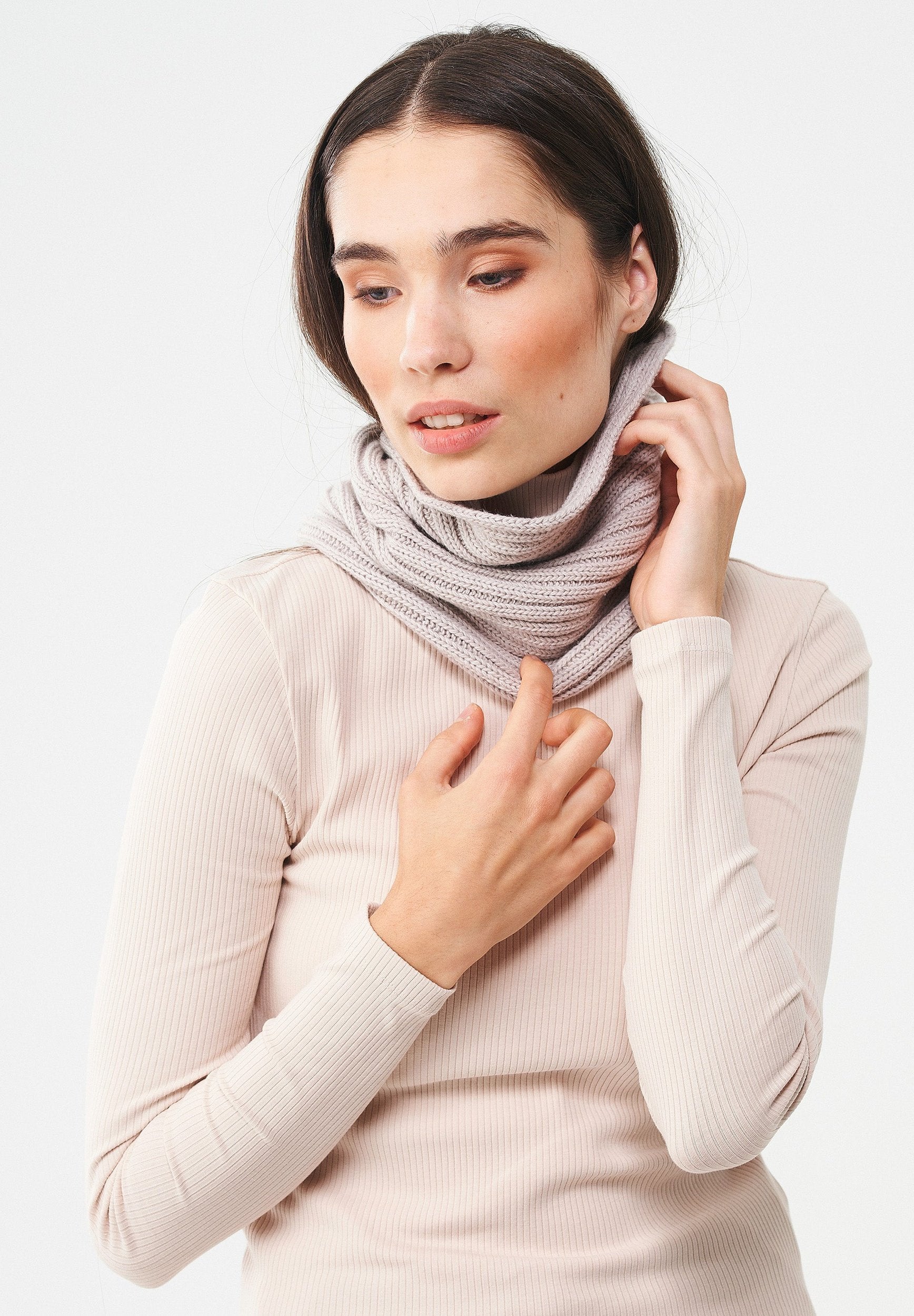 Unisex Strick Loop Schal aus Bio-Merinowolle und Bio-Baumwolle