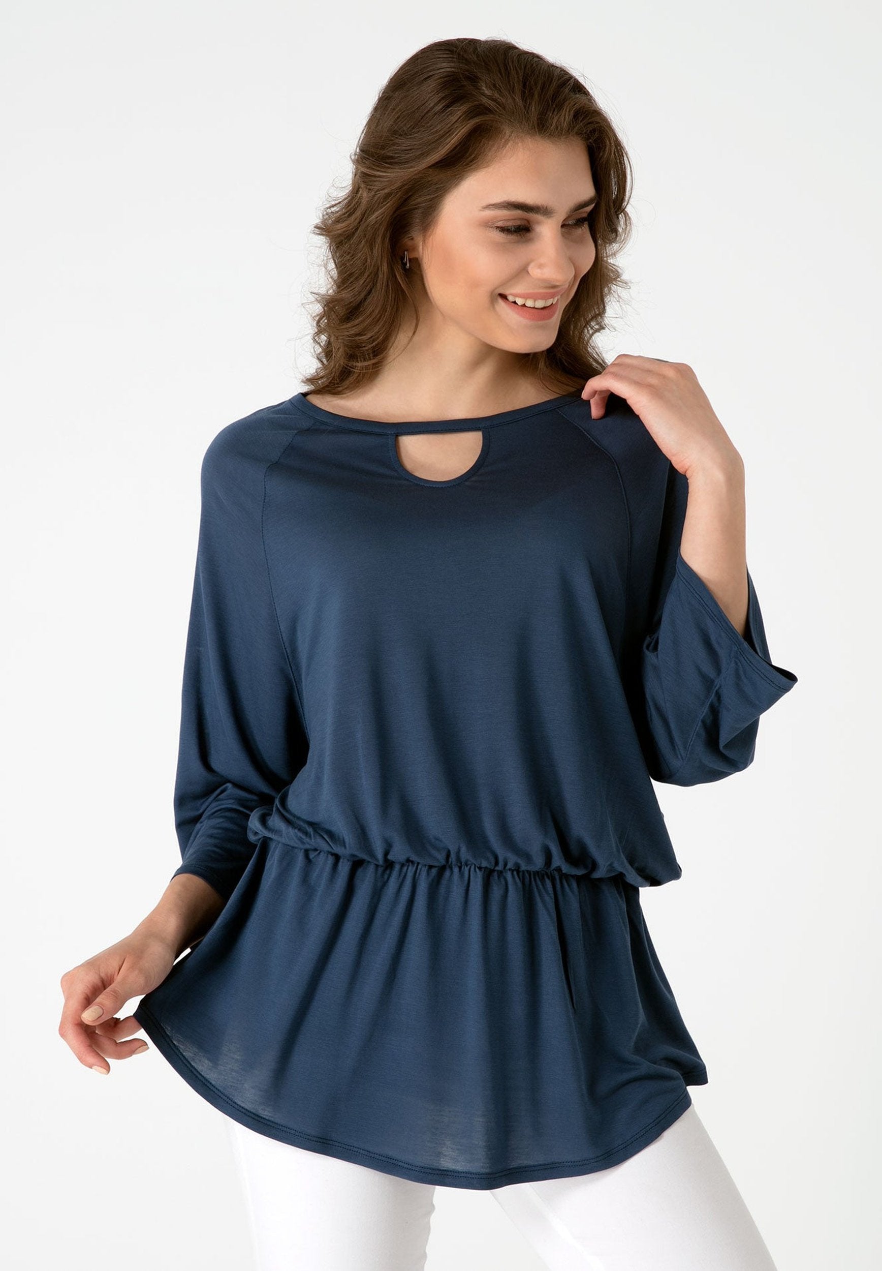 Bluse aus TENCEL™ Lyocell mit 3/4-Arm