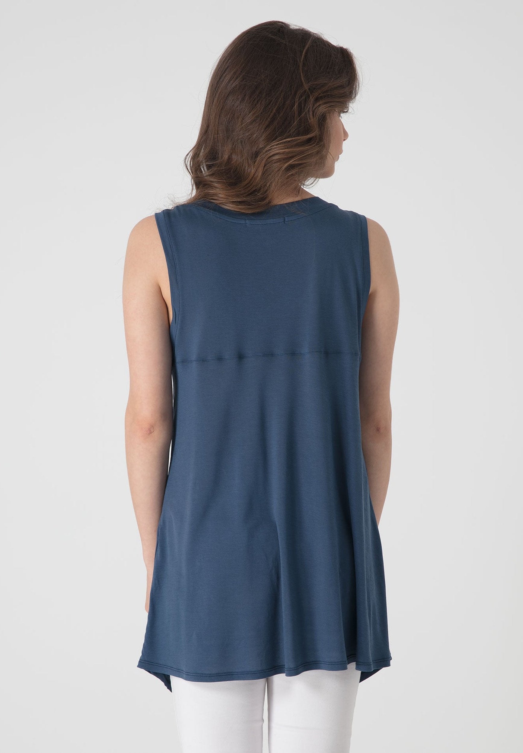 Asymmetrischer Tank-Top aus TENCEL™ Lyocell