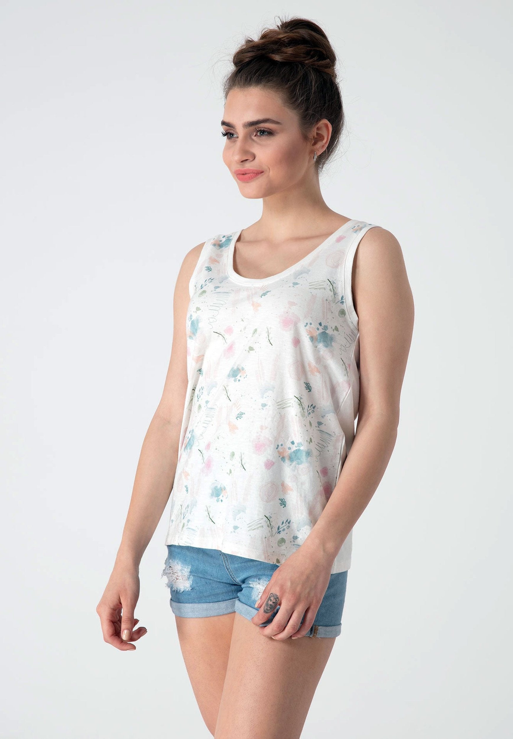 Tank Top aus Bio-Baumwolle mit Print