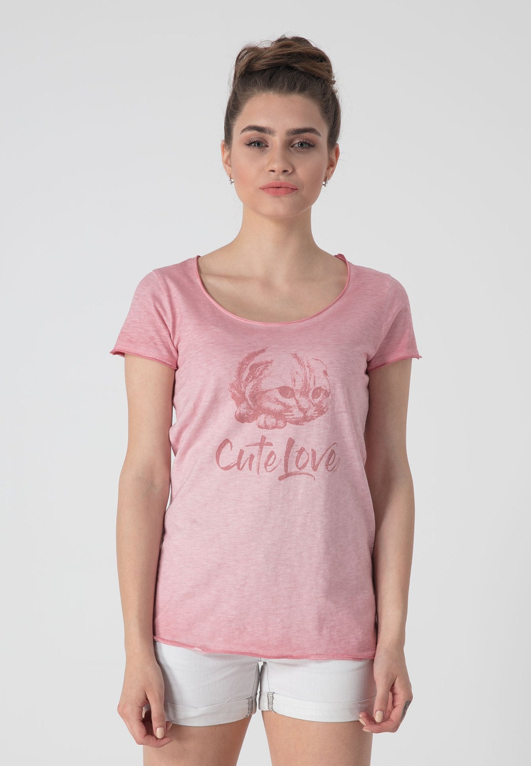 Bedrucktes Katzen T-Shirt aus Bio-Baumwolle